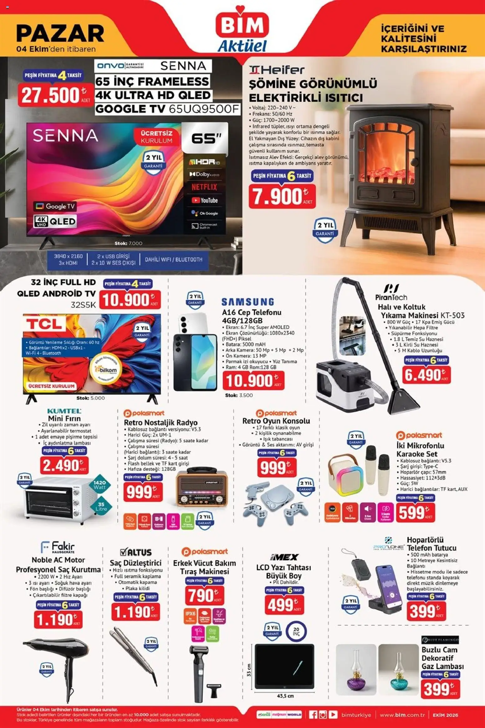 BİM - Katalog Pazar - 04 Ekim 2026 tarihinden itibaren geçerlidir | Sayfa: 2 | Ürünler: Saat, Oyun konsolu, Oyun, Fırın