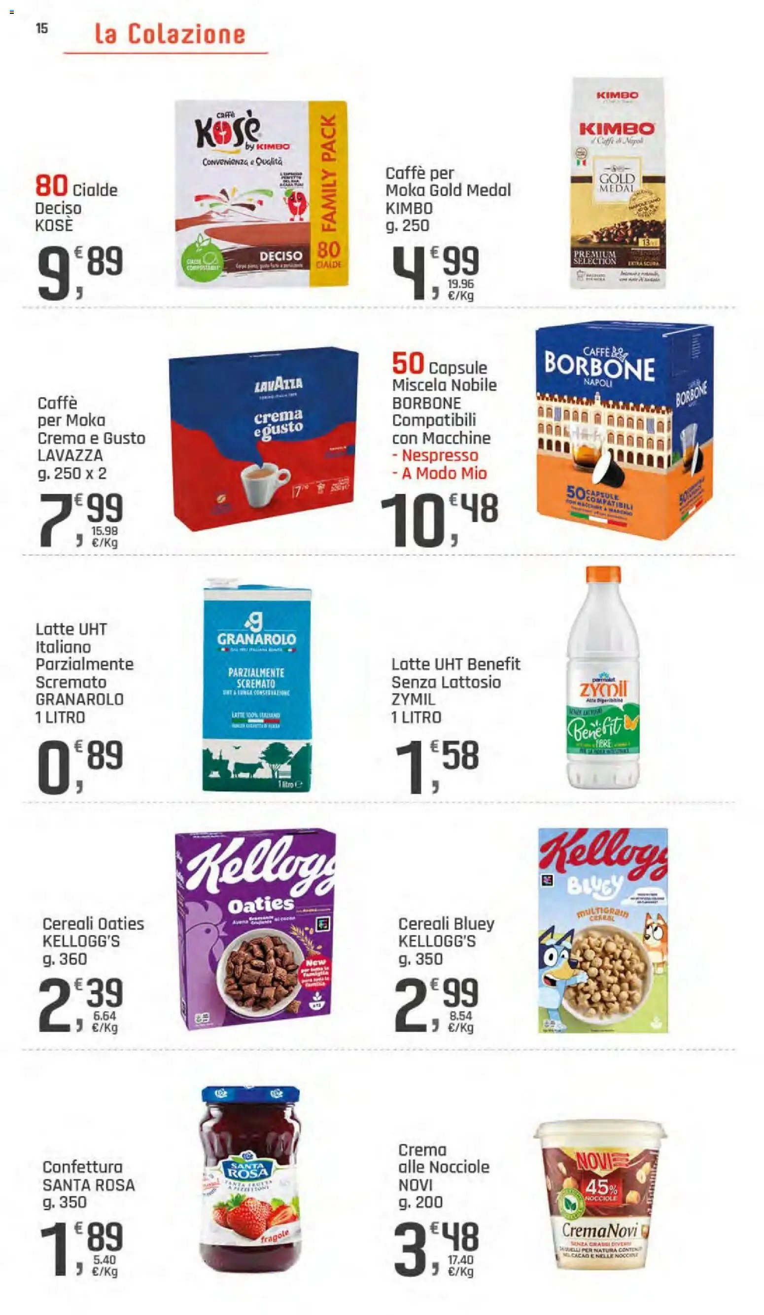 Volantino DOK del 06/08/2026 | Pagina: 15 | Prodotti: Caffè, Fragole, Frutta, Nocciole