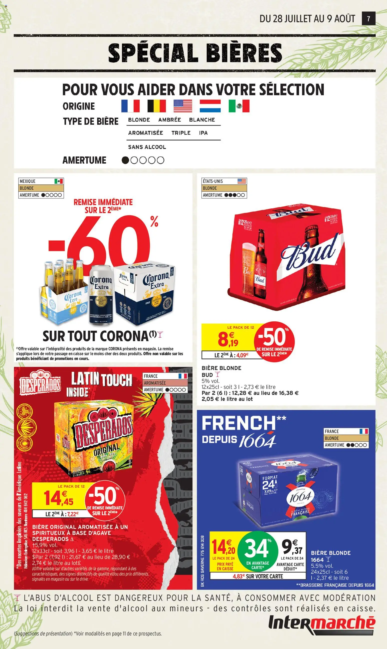 {H1} | Page: 7 | Produits: Desperados, Base, Bière blonde, Heineken