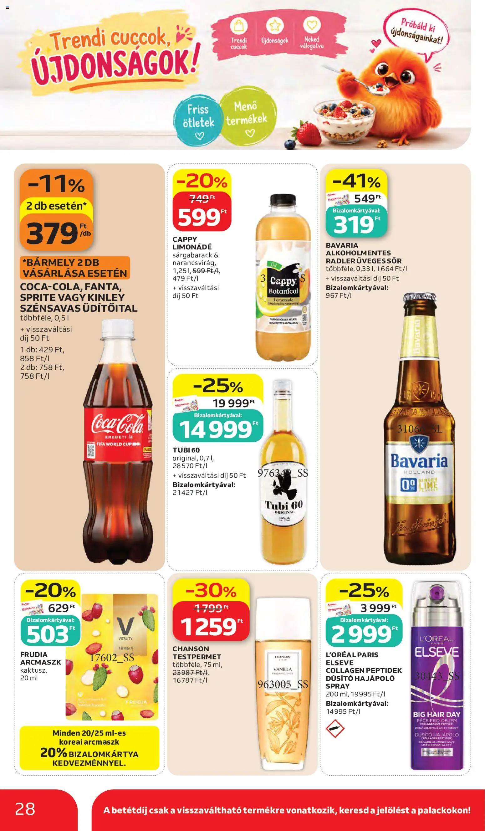 Auchan akciós ujság - amely érvényes a következő dátumtól: 28.05.2026 | Oldal: 28 | Termékek: Lime, Radler, Kollagén, Sör