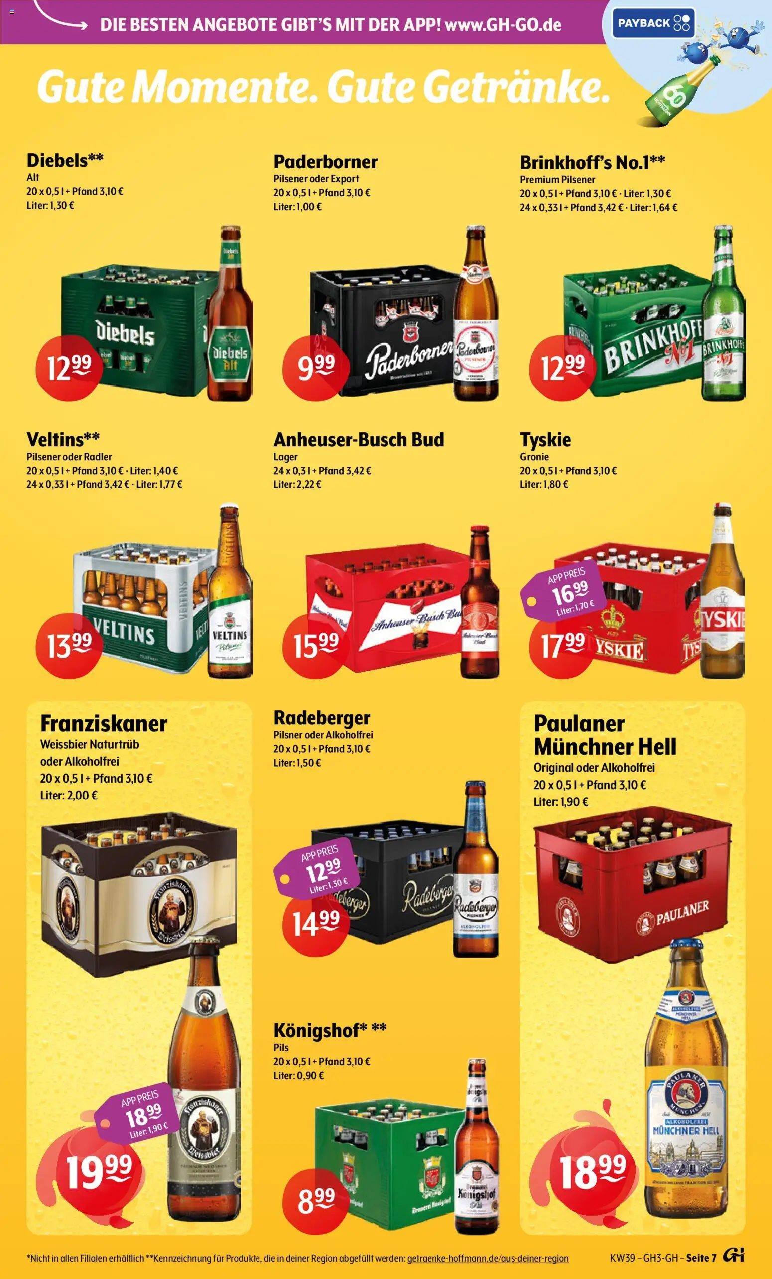 Trink und Spare Prospekt – gültig ab 21.09.2026 | Seite: 7 | Produkte: Tyskie, Pils, Paulaner, Veltins