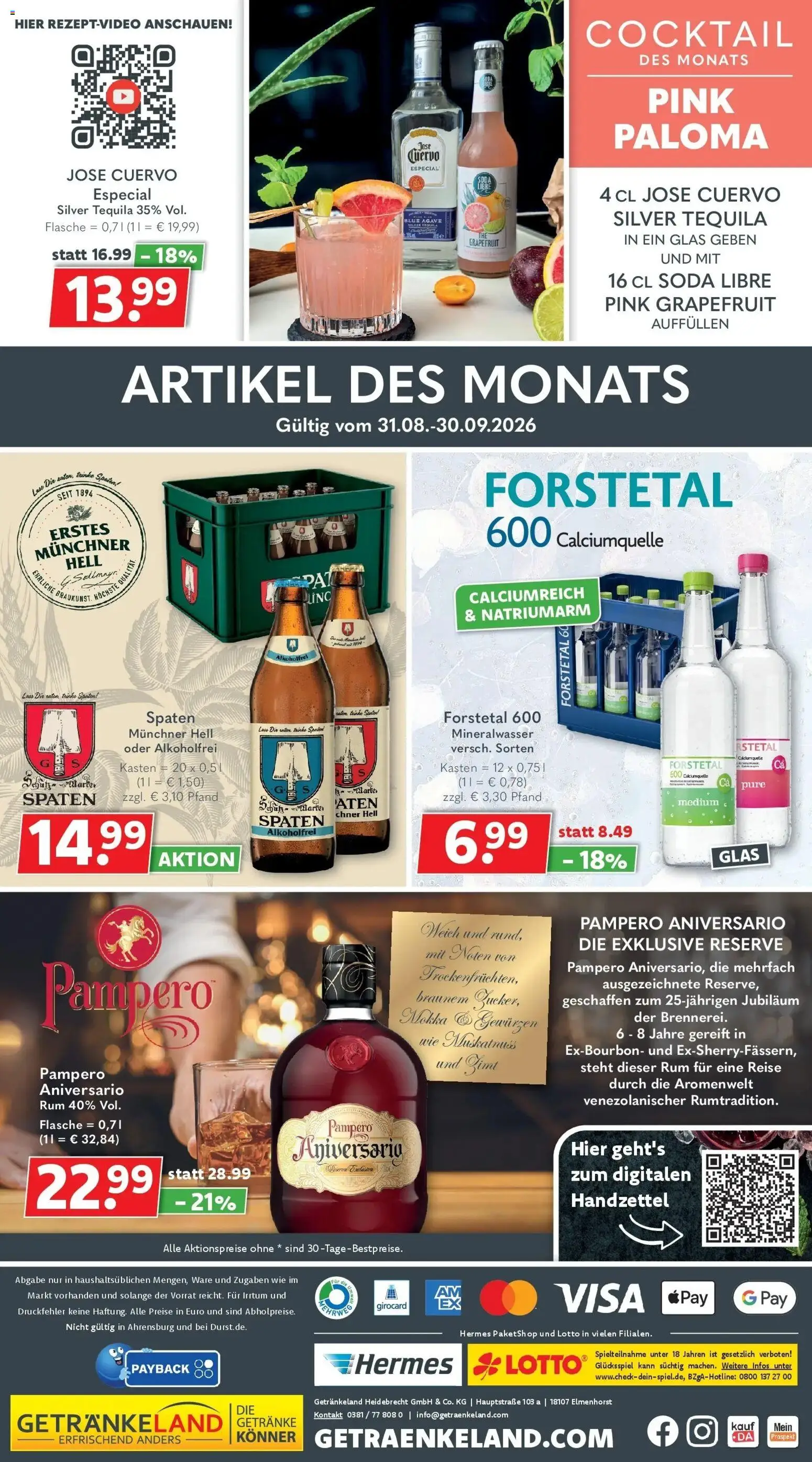 Getränkeland Prospekt Neustrelitz – gültig ab 31.08.2026 | Seite: 10 | Produkte: Rum, Mineralwasser, Tequila, Grapefruit