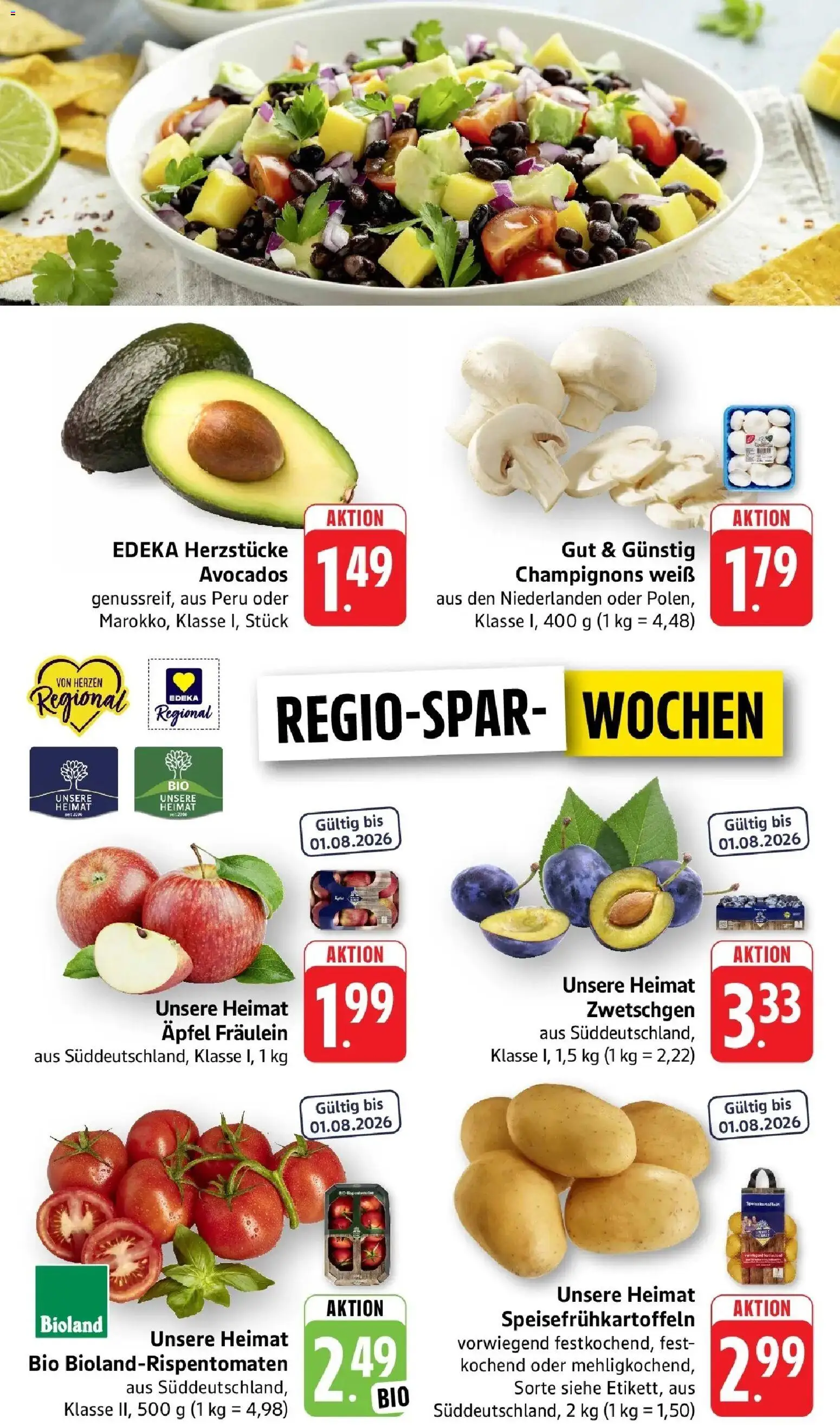 nah & gut Prospekt Sinsheim – gültig ab 13.07.2026 | Seite: 2 | Produkte: Äpfel, Zwetschgen, Champignons