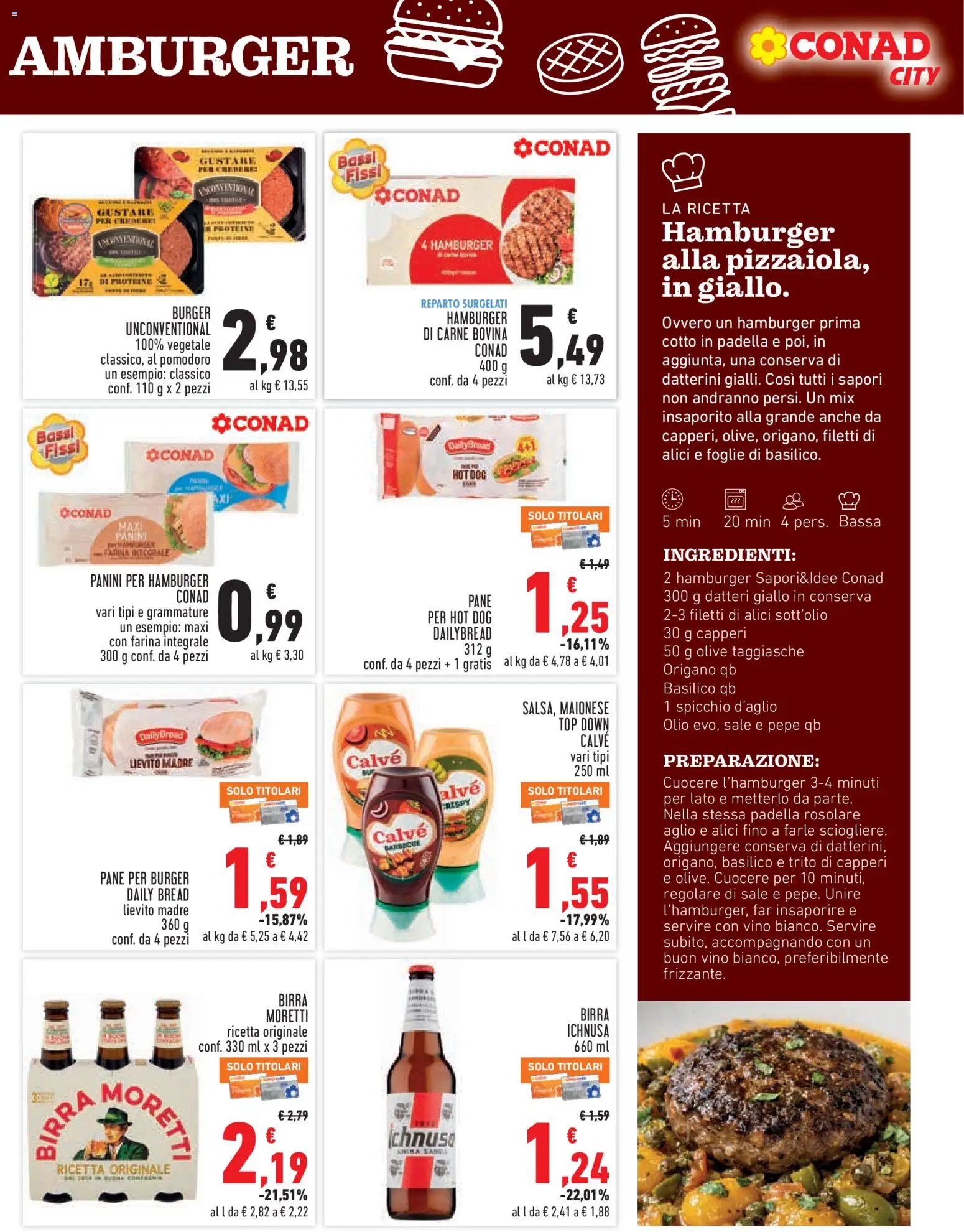 Volantino Conad del 21.05.2026 | Pagina: 11 | Prodotti: Pane, Birra Moretti, Padella, Hamburger