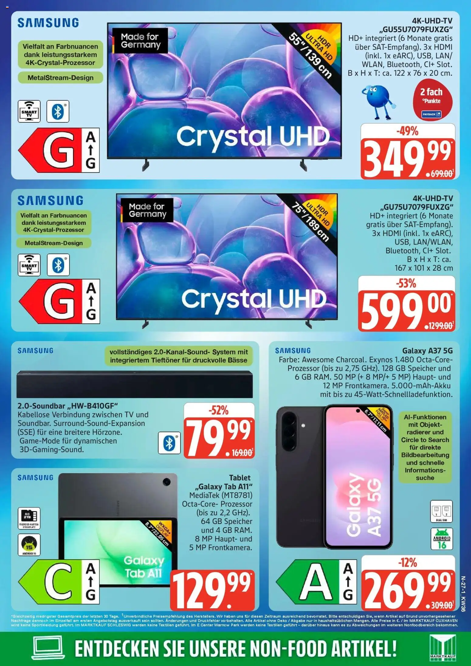 Marktkauf Prospekt Buxtehude (ab 31.08.2026) » Angebote online | Seite: 27 | Produkte: Samsung, Tablet, TV