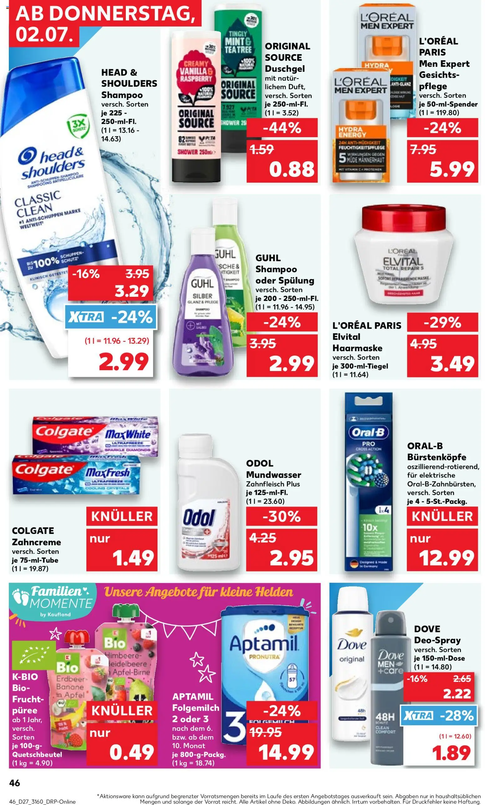 Kaufland Prospekt – gültig ab 02.07.2026 | Seite: 46 | Produkte: Duft, Haarmaske, Duschgel, Deospray