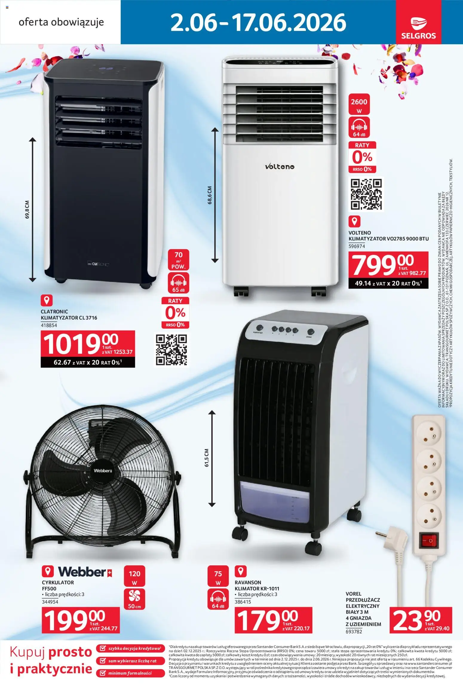 Selgros cash&carry gazetka - Wentylatory od 02.06.2026 | Strona: 2 | Produkty: Przedłużacz, Klimatyzator