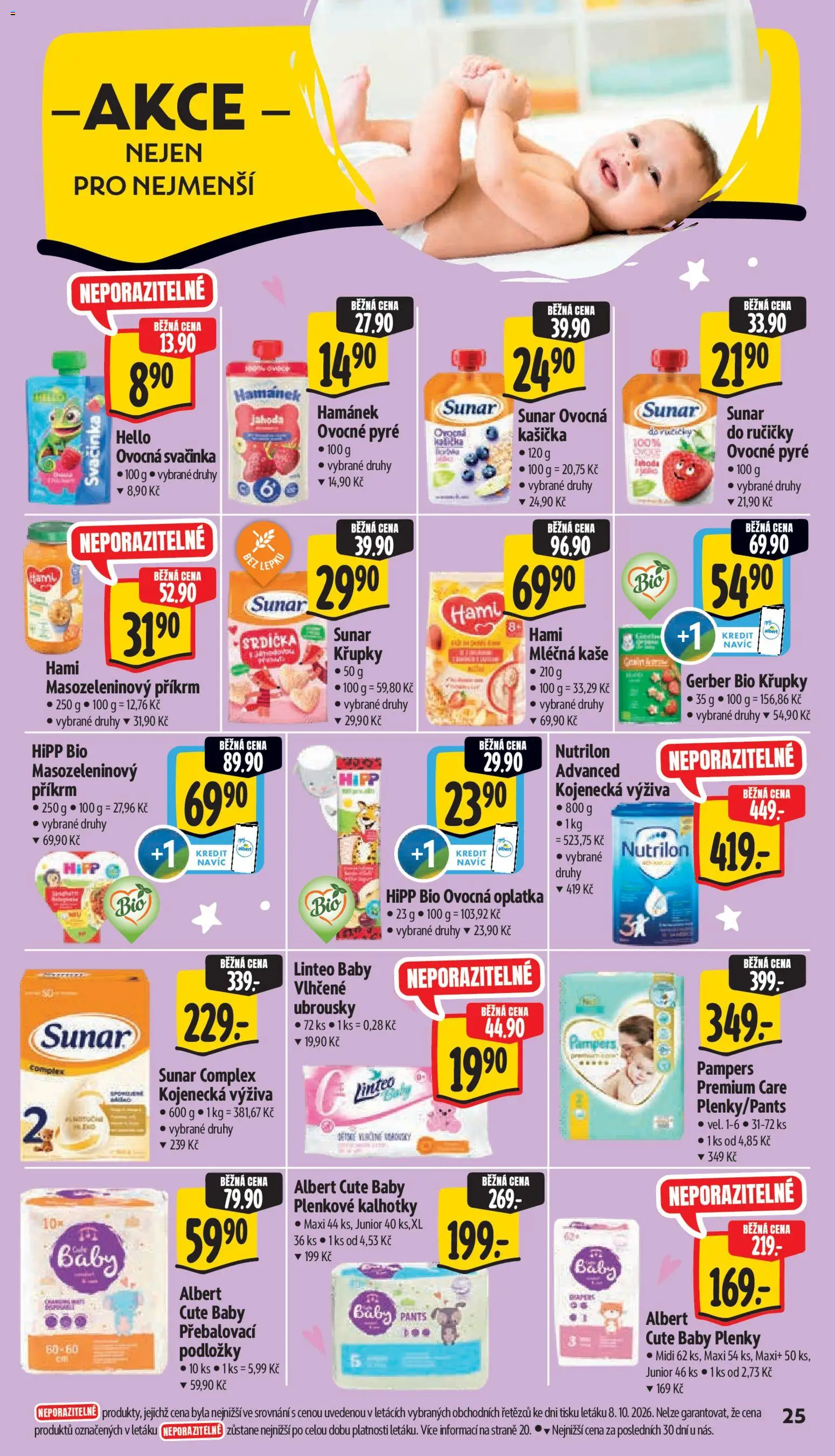 Albert leták - Supermarket od 14.10.2026 | Strana: 35 | Produkty: Kalhotky, Sunar Complex, Pampers, Příkrm