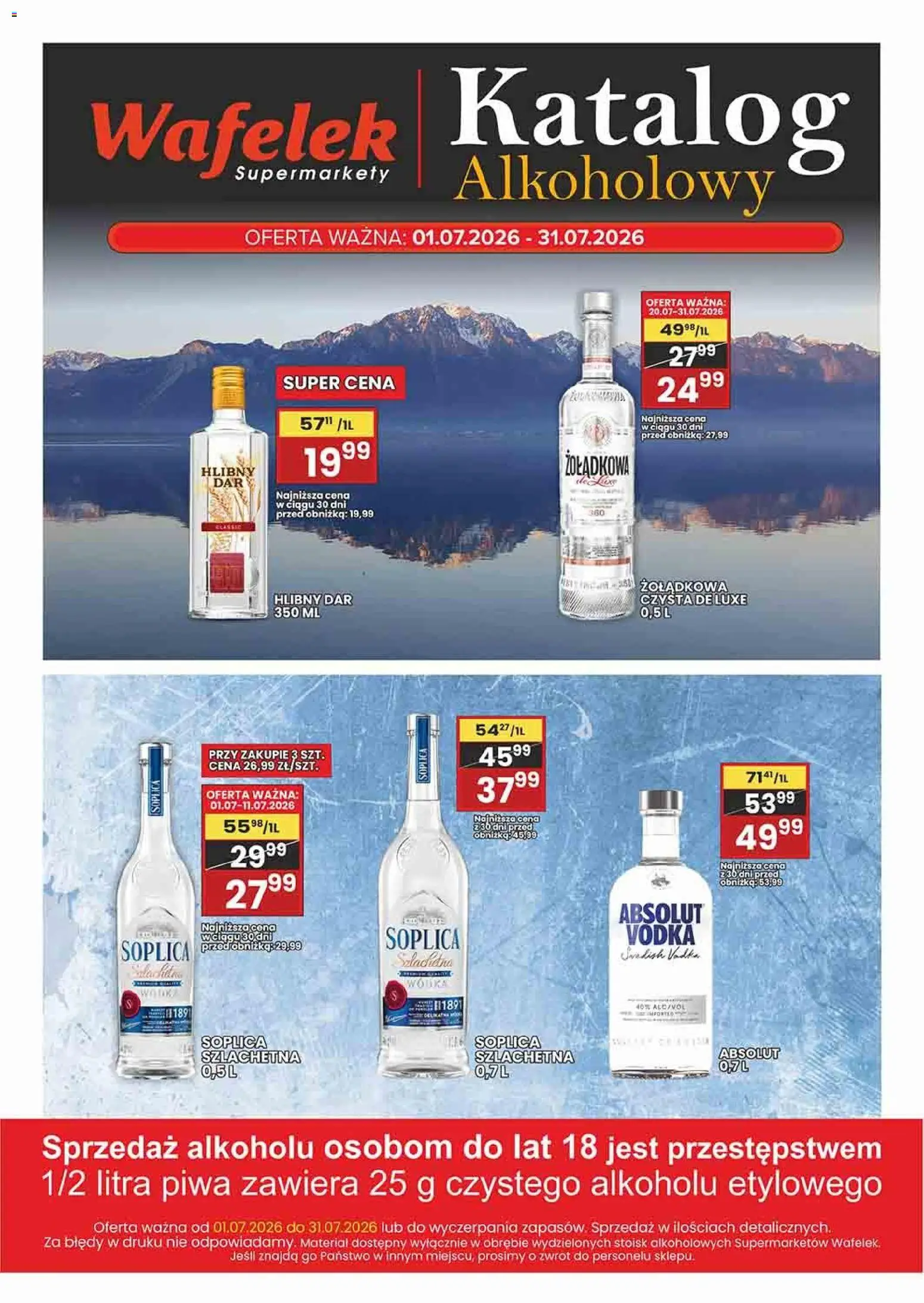 Wafelek gazetka alkoholowa od 01.07.2026 | Strona: 1 | Produkty: Vodka