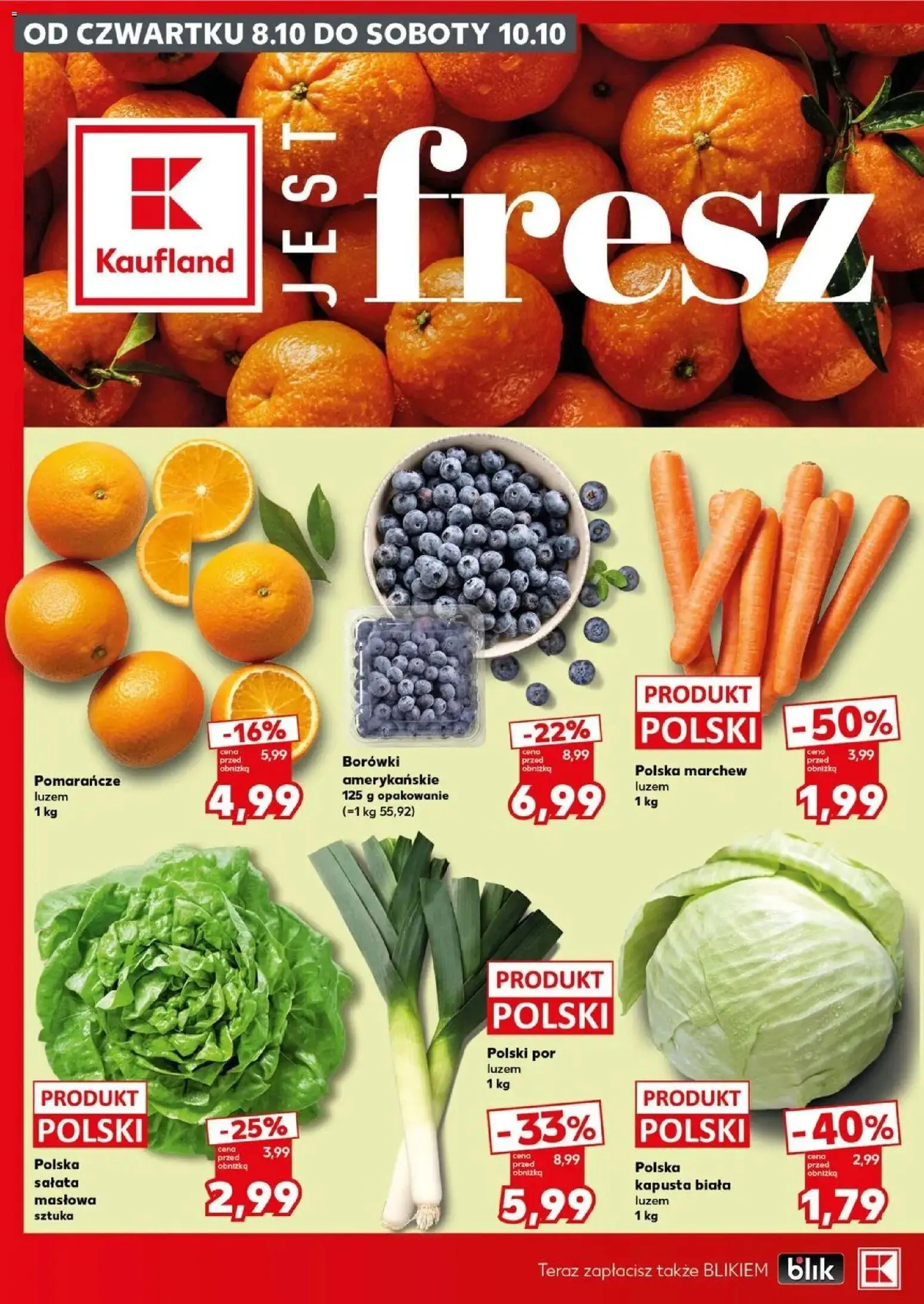 Kaufland gazetka - Super sobota od 08.10.2026 - od jutra PDF | Strona: 4 | Produkty: Kapusta, Sałata, Por, Marchew
