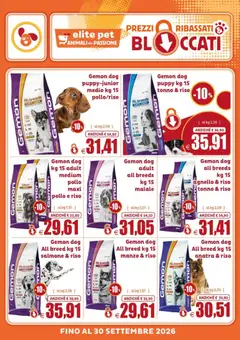 Anteprima del volantino Elite Supermercati volantino Pet Prezzi ribassati & bloccati valido a partire dal 17/08/2026 | Pagina: 5 | Prodotti: Pollo, Maiale, Manzo, Tonno