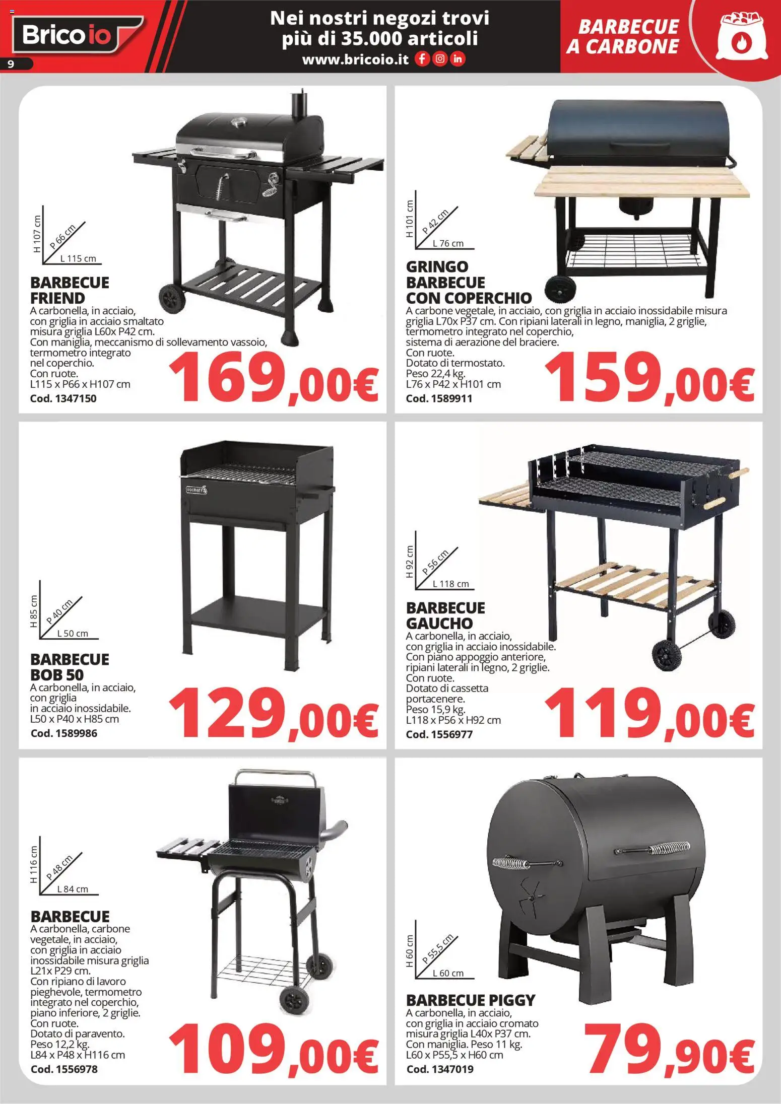 Volantino Brico io del 30.03.2026 | Pagina: 9 | Prodotti: Ripiano, Barbecue, Griglia, Termometro