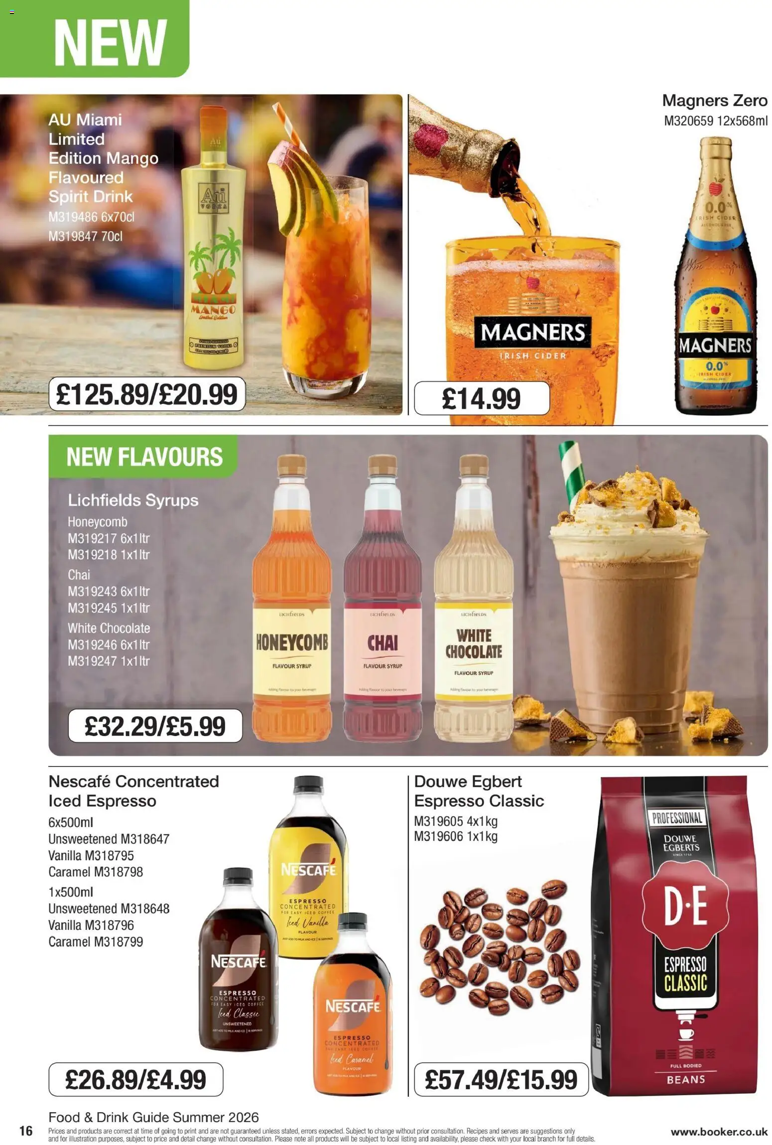 {H1} | Page: 16 | Products: Coffee, Chocolate, Luges, Vanilla