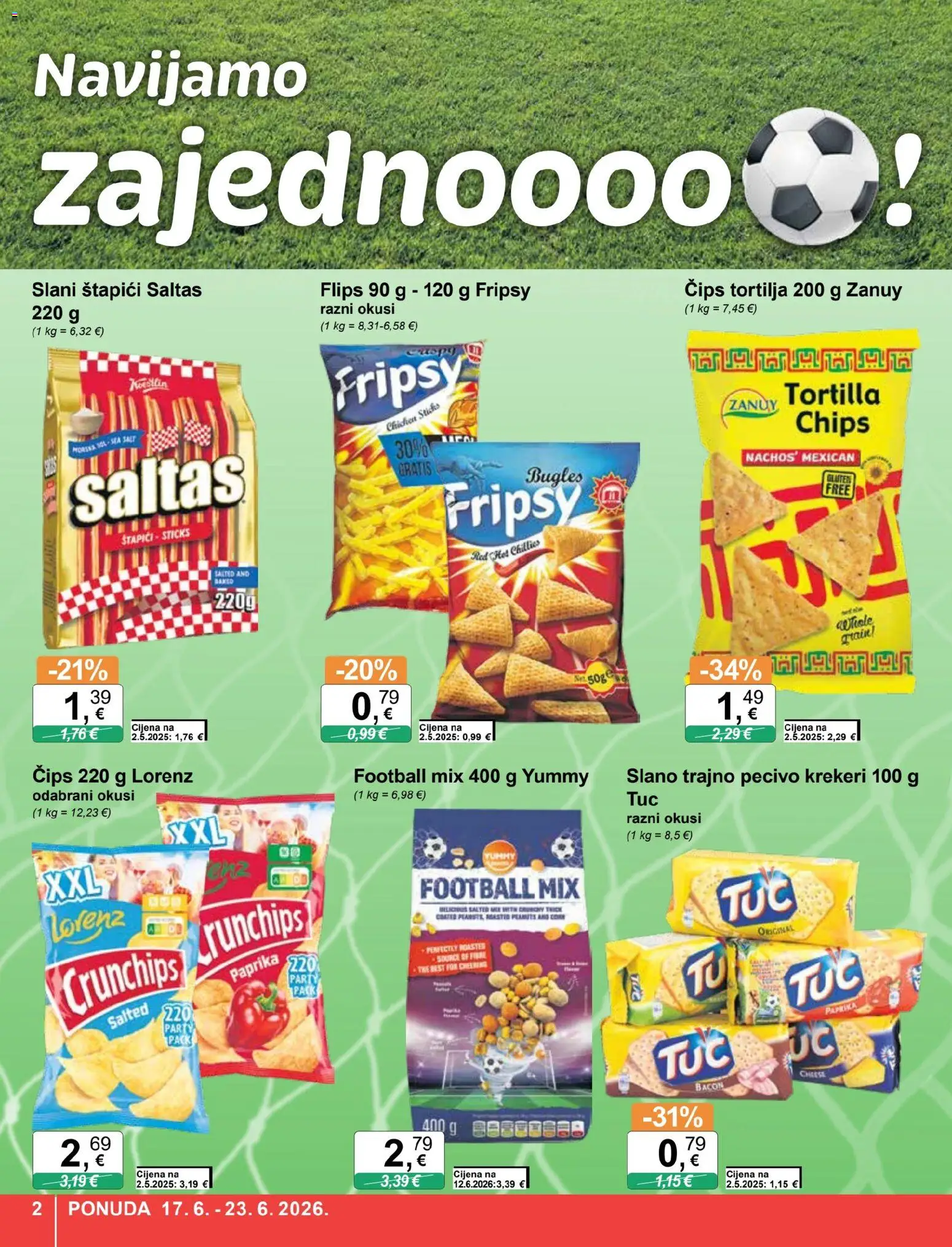 KTC katalog | vrijedi od 17.06.2026 | Stranica: 2 | Proizvodi: Flips, Paprika, Krekeri, Štapići