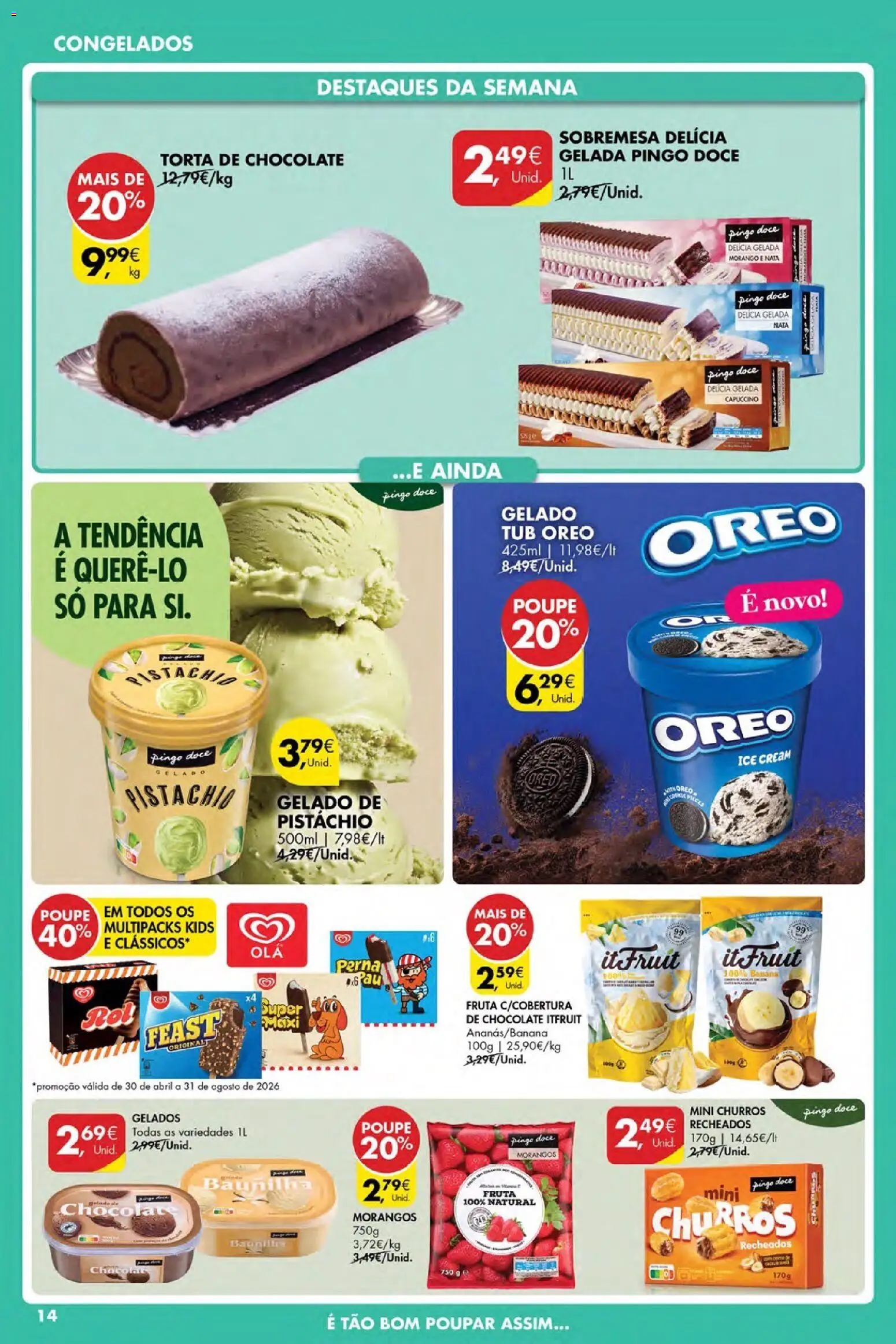 Pingo Doce Poupe Esta Semana Açores │ válido de 07.05.2026 | Página: 14 | Produtos: Gelado, Chocolate, Nata, Morangos