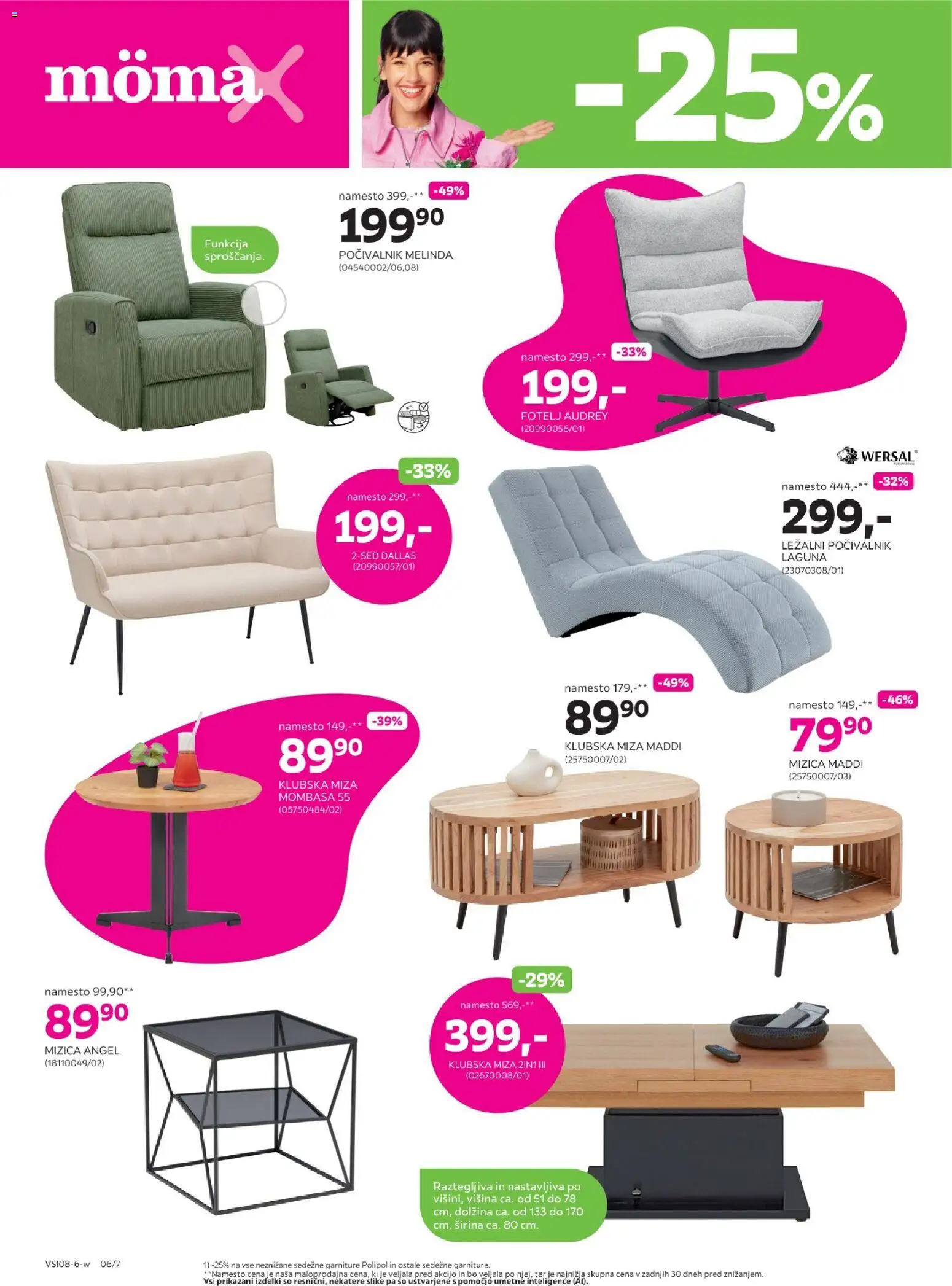 Novi Mömax katalog ponudbe – veljaven od 16.08.2026 | Stran: 6 | Izdelki: Mizica, Klubska miza, Fotelj, Miza