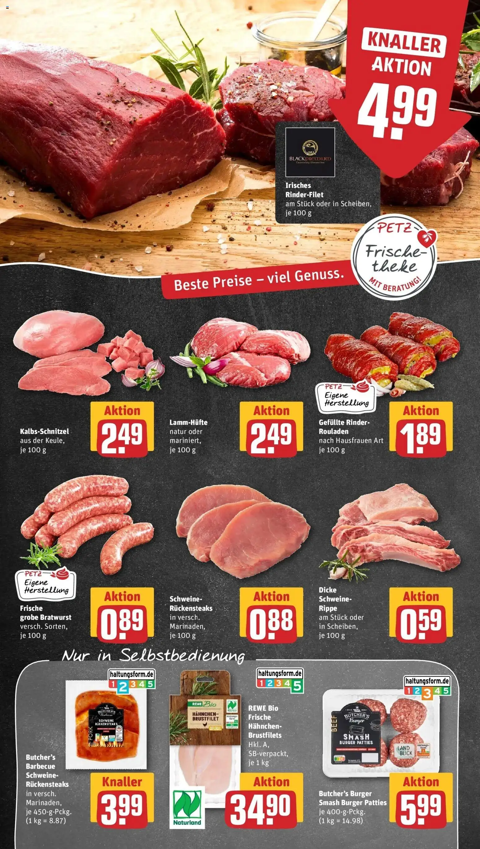 REWE Prospekt ab 03.08.2026 zum Blättern » Angebote | Seite: 8 | Produkte: Hahnchen, Rinderfilet, Bratwurst, Burger