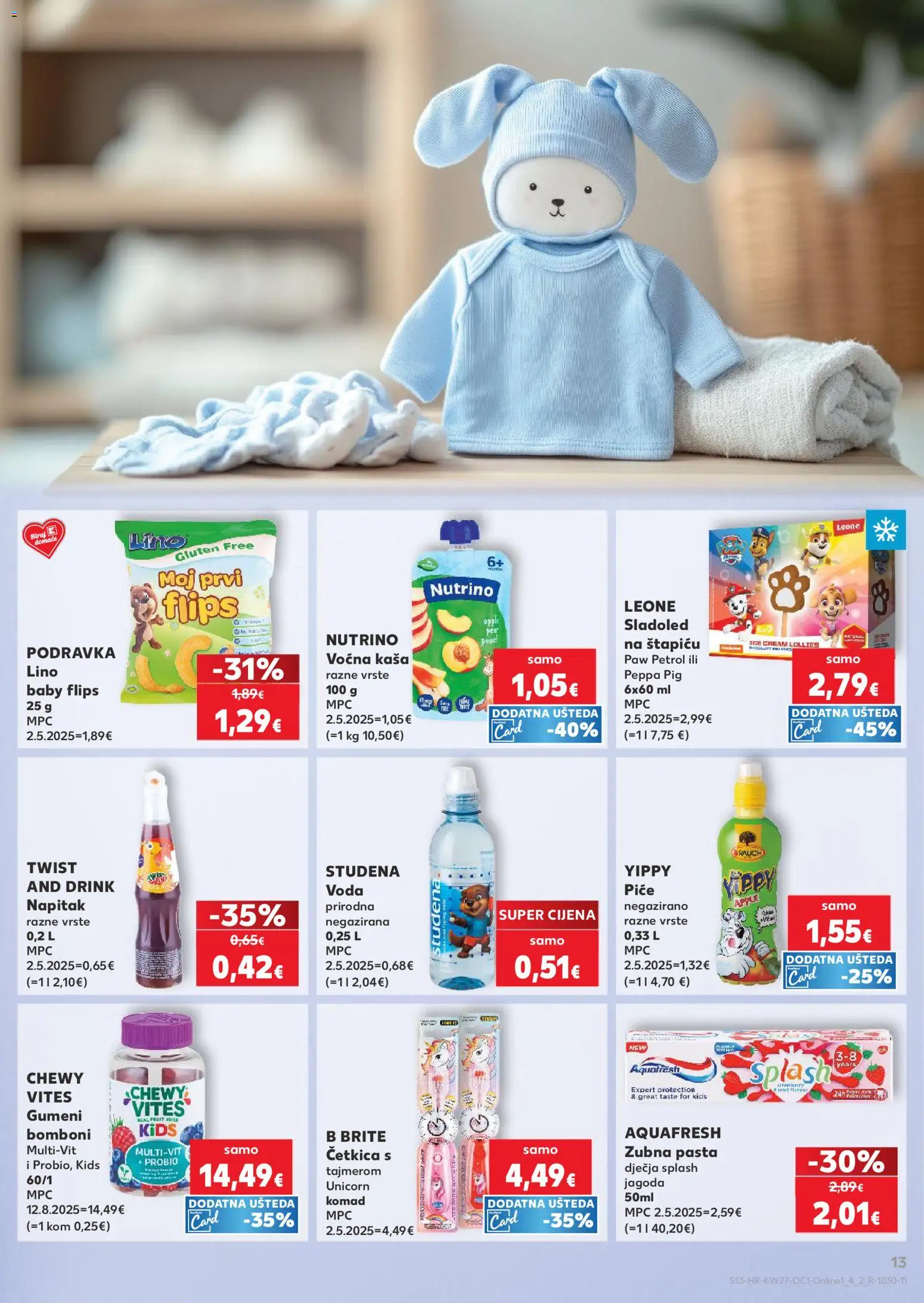 Kaufland katalog | vrijedi od 01.07.2026 | Stranica: 13 | Proizvodi: Flips, Sladoled, Voda, Pasta