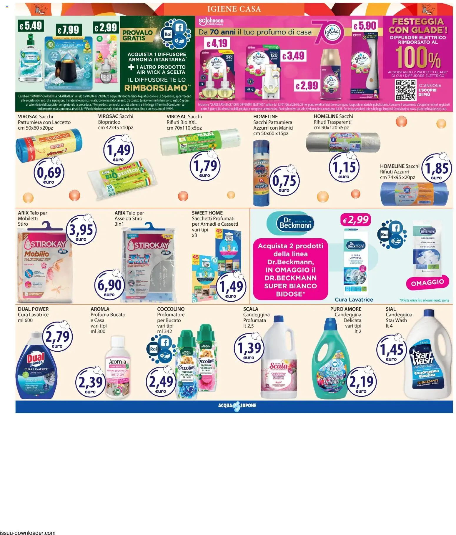 Volantino Acqua e Sapone del 09.04.2026 | Pagina: 19 | Prodotti: Candeggina, Scala, Pattumiera, Profumo