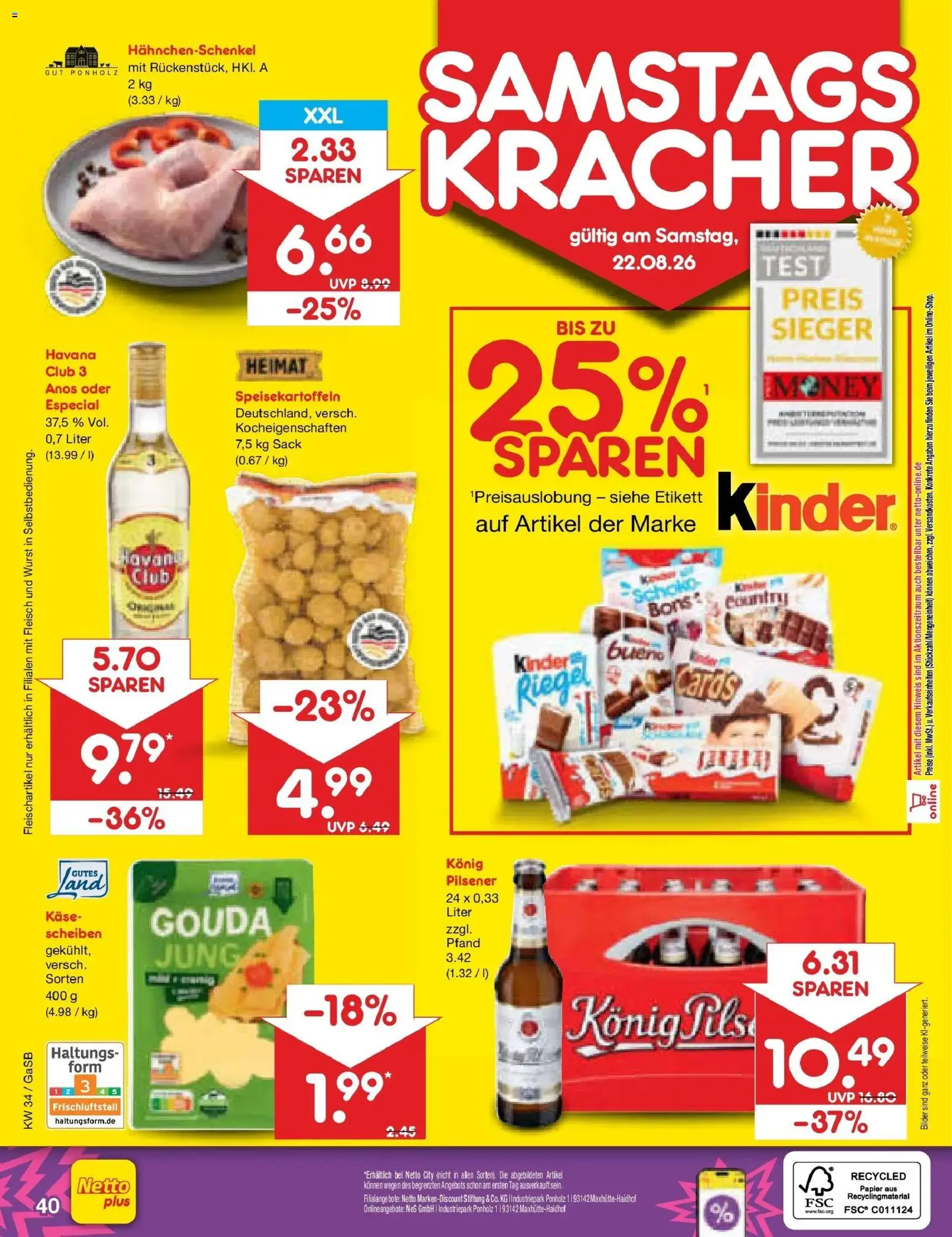Netto Marken-Discount Prospekt Bremen-Lesum – gültig ab 17.08.2026 | Seite: 62 | Produkte: Havana club, Gouda, Kinder bueno, Fleisch