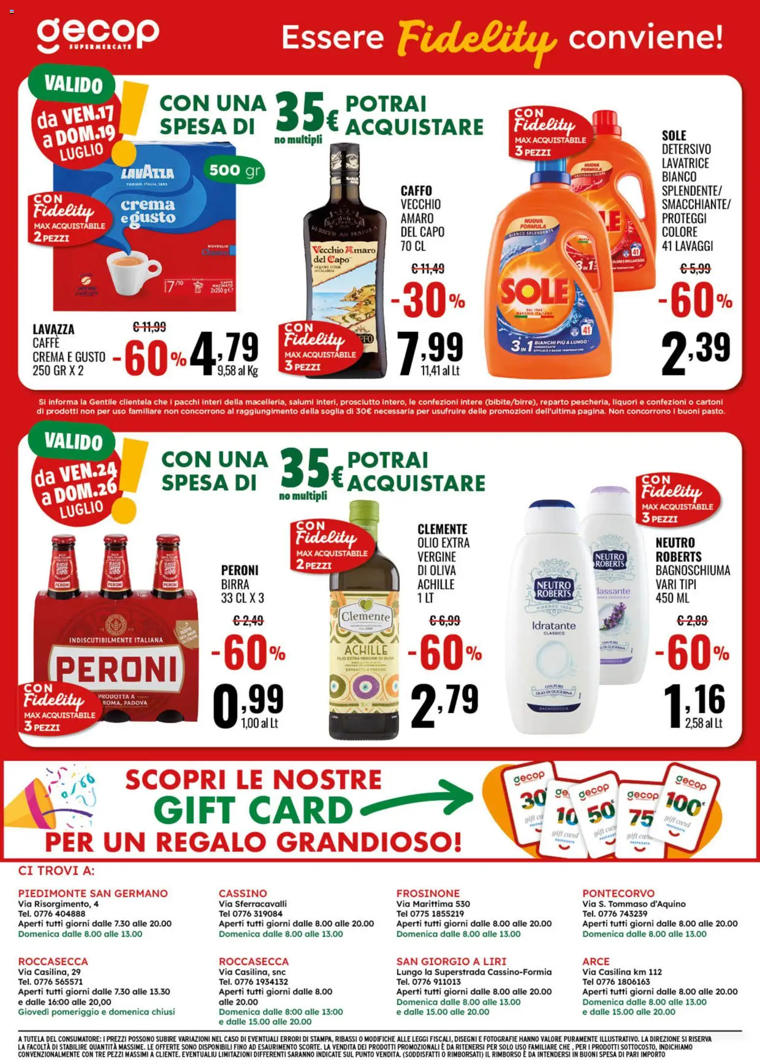 Volantino GECOP del 13/07/2026 | Pagina: 20 | Prodotti: Crema, Lavatrice, Amaro, Macinato