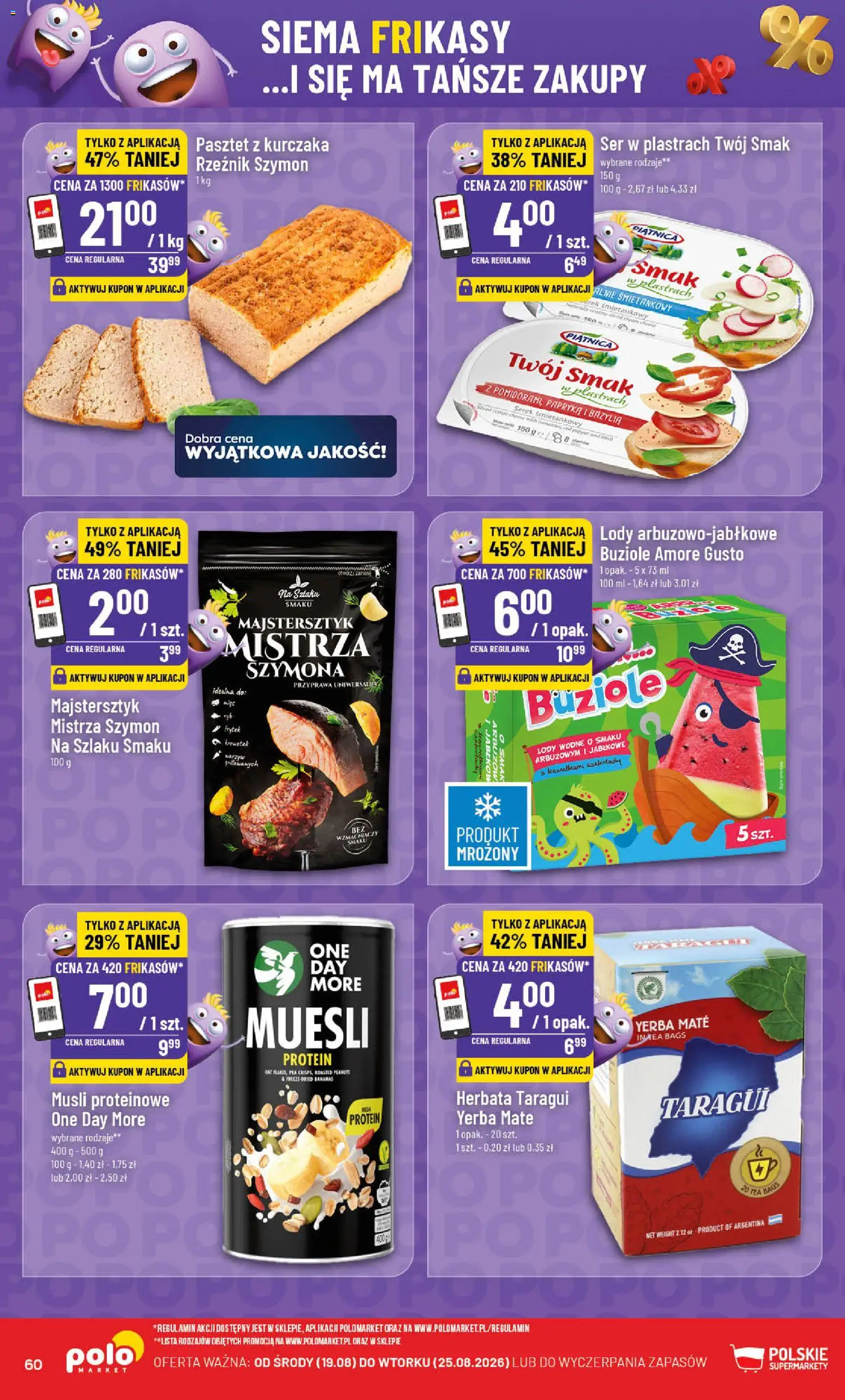 POLOmarket gazetka od 19.08.2026 | Strona: 60 | Produkty: Ser w plastrach, Serek, Bazylia, Herbata