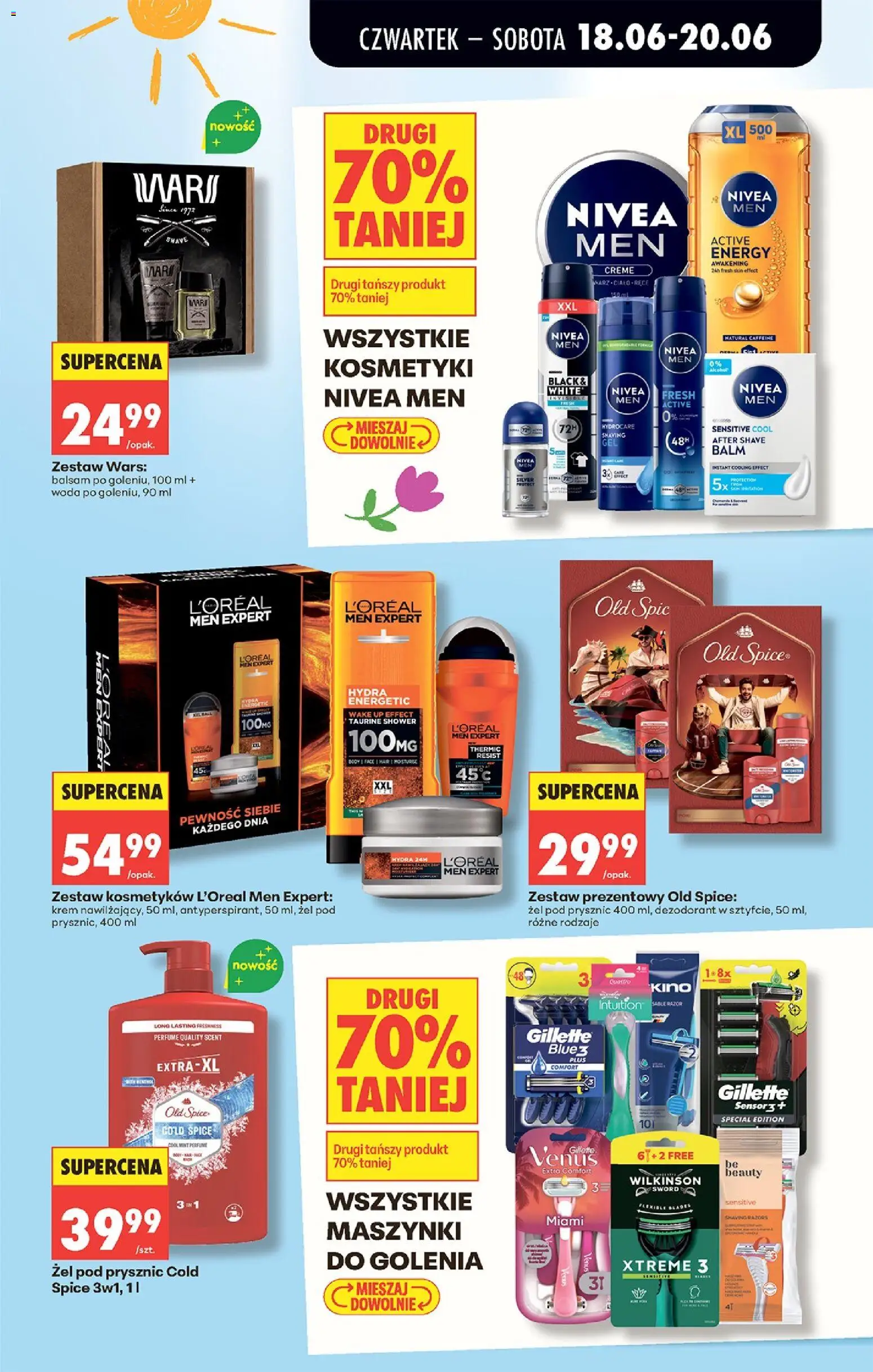 Biedronka gazetka od czwartku od 18.06.2026 | Strona: 21 | Produkty: Gillette, Żel pod prysznic, Dezodorant, Old spice