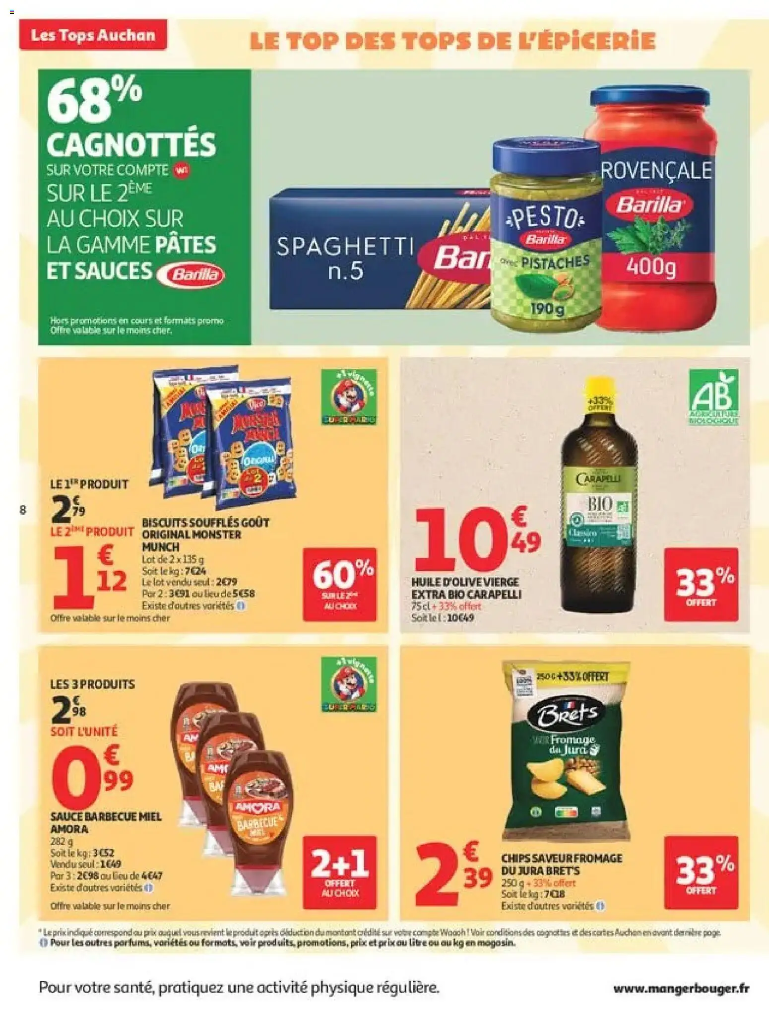 {H1} | Page: 8 | Produits: Huile d'olive vierge, Pesto, Pistaches, Chips