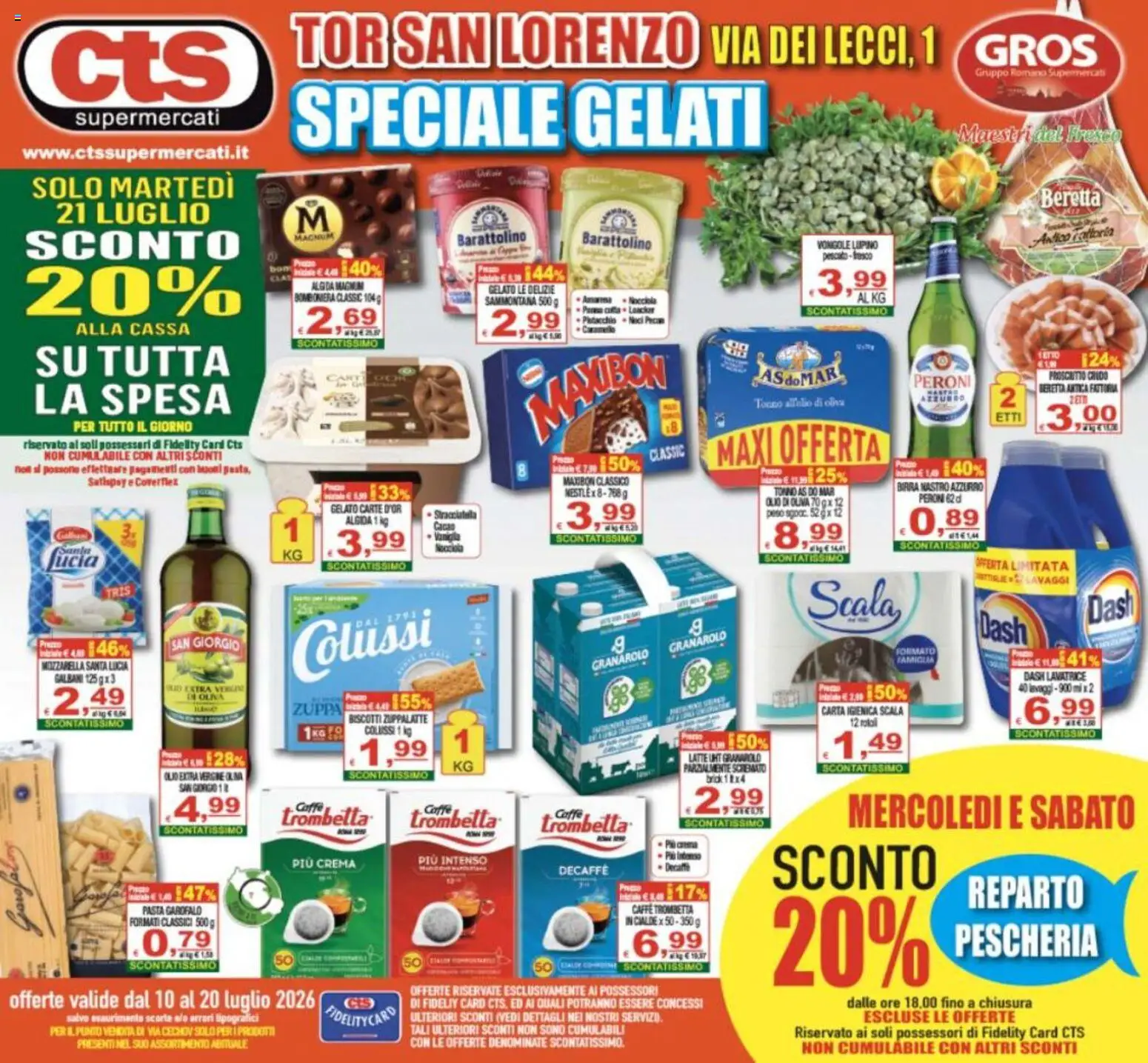 Volantino CTS del 10/07/2026 | Pagina: 1 | Prodotti: Crema, Carta igienica, Vongole, Tonno