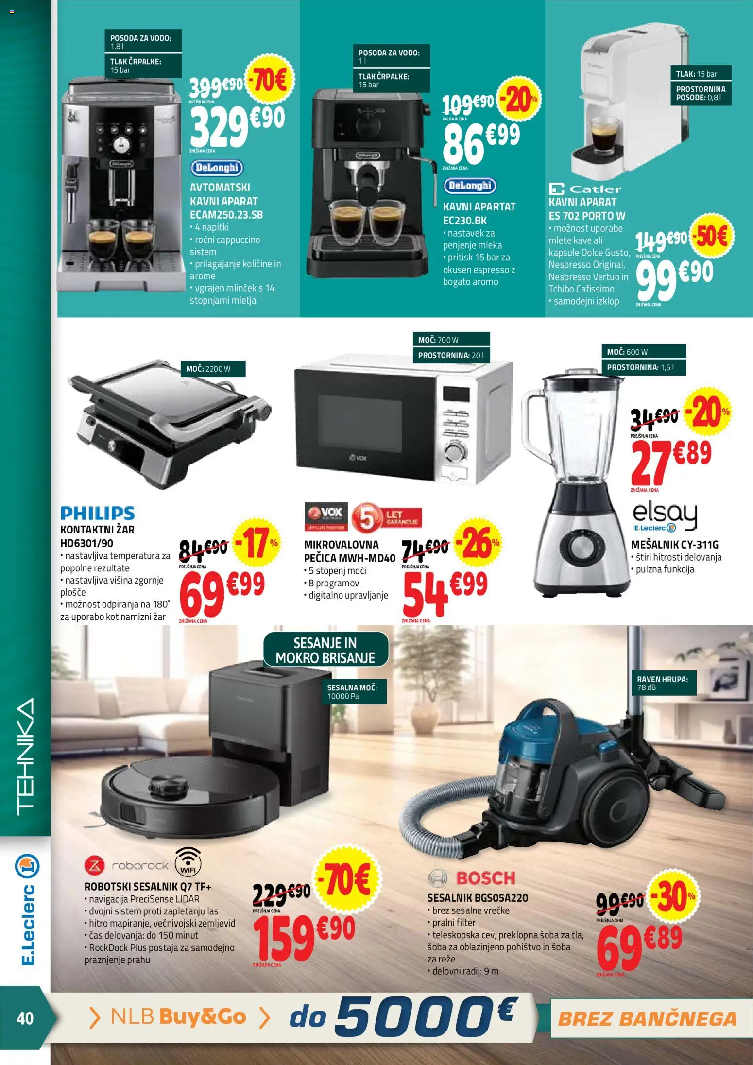 Novi E.leclerc katalog ponudbe – veljaven od 12.08.2026 | Stran: 40 | Izdelki: Pecica, Zar, Pohištvo, Sesalnik