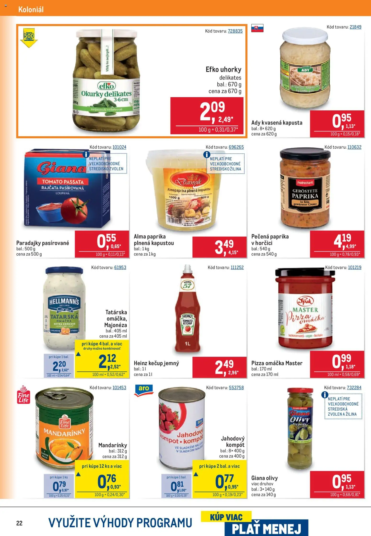 Nové Metro akcie – leták je platný od 21.10.2026 | Strana: 22 | Produkty: Paprika, Paradajky, Kečup, Omáčka