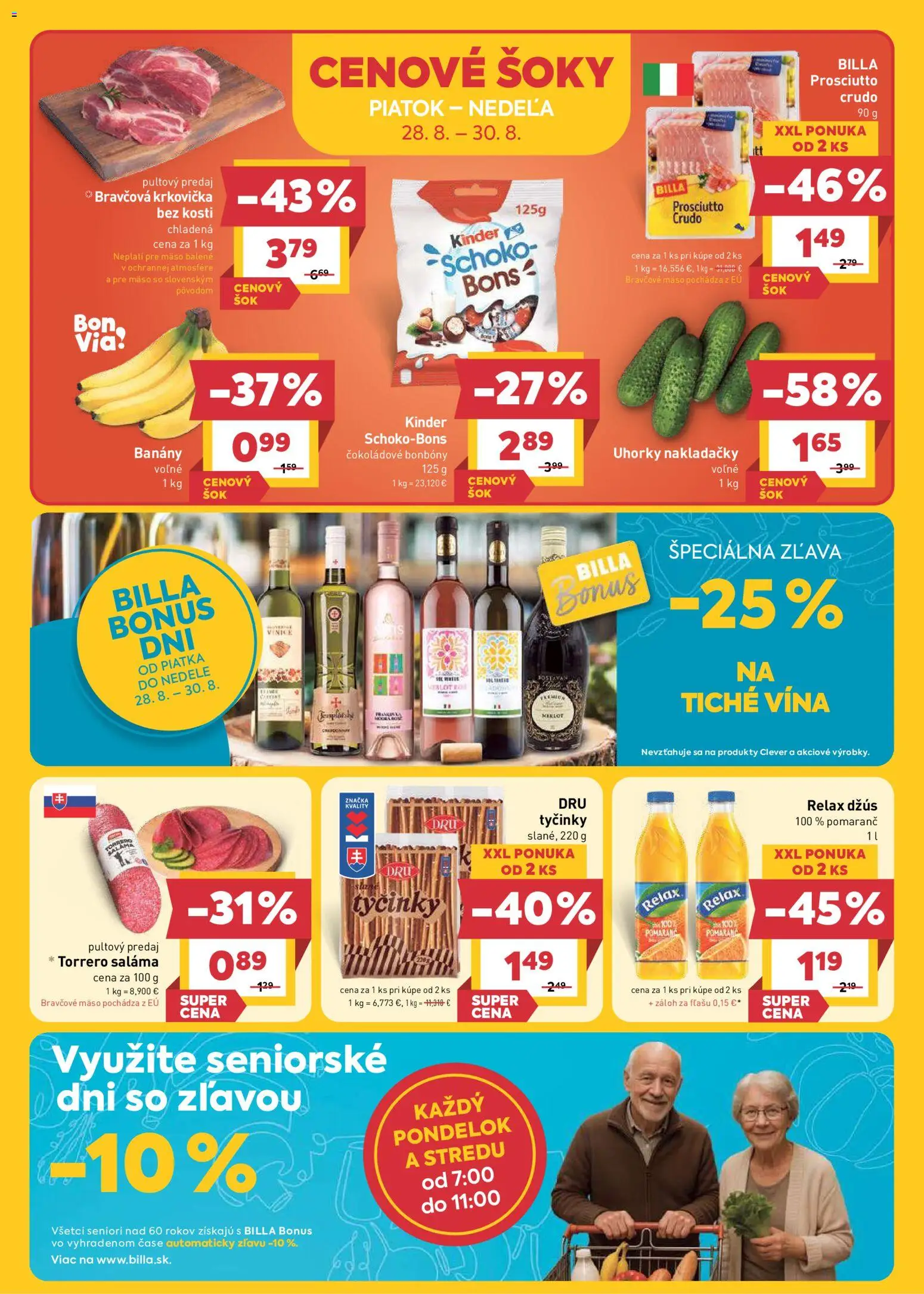 Nové Billa akcie – leták je platný od 26.08.2026 | Strana: 2 | Produkty: Bravčová krkovička, Mäso, Prosciutto, Krkovička