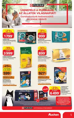 Auchan Állatvilág ajánlatok - amely érvényes a következő dátumtól: 2026.09.24. | Oldal: 5 | Termékek: Macskaeledel, Friskies, Felix, Purina