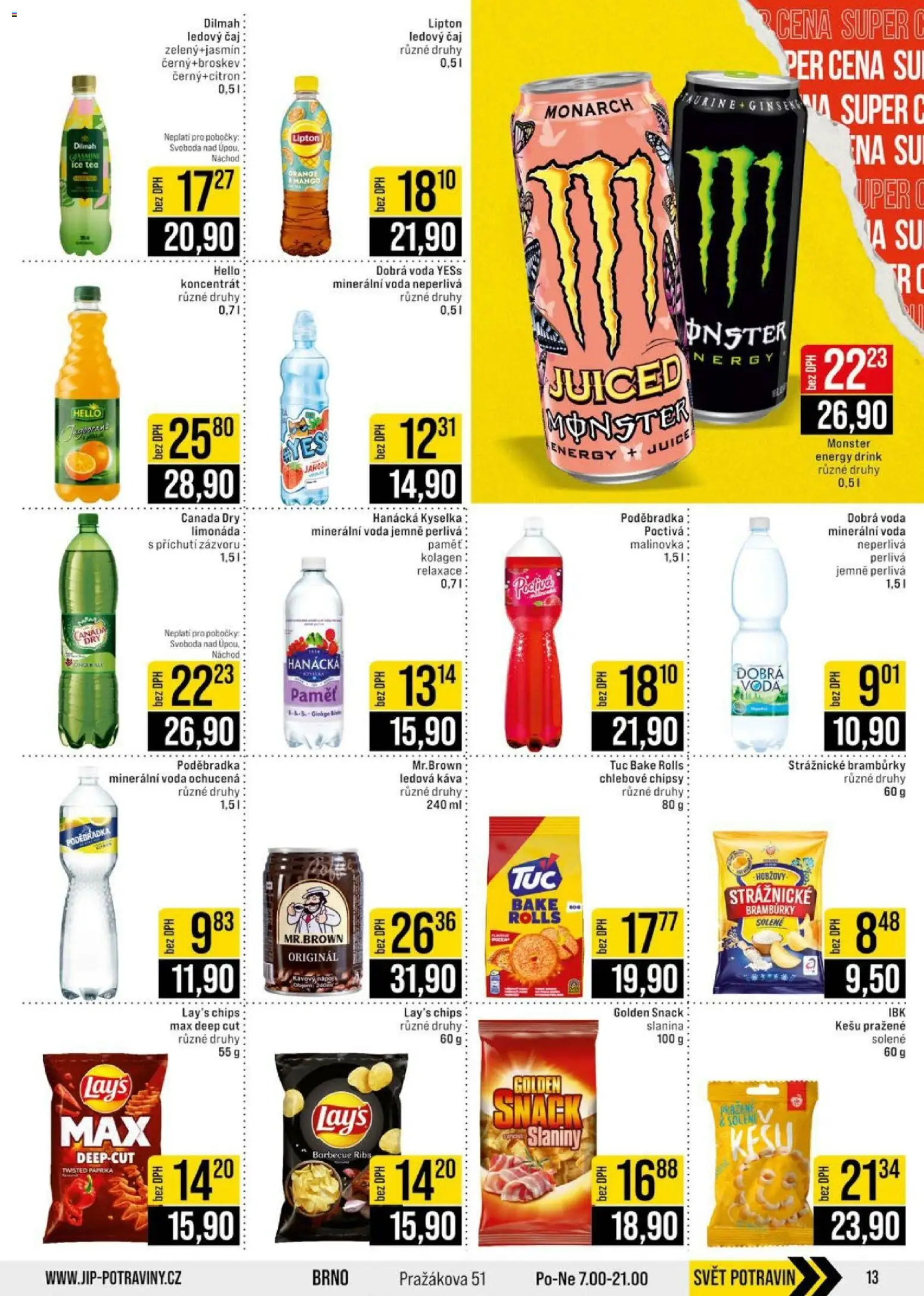Jip leták - Cash & Carry od 15.07.2026 | Strana: 13 | Produkty: Bramburky, Monster Energy, Slanina, Ledový čaj