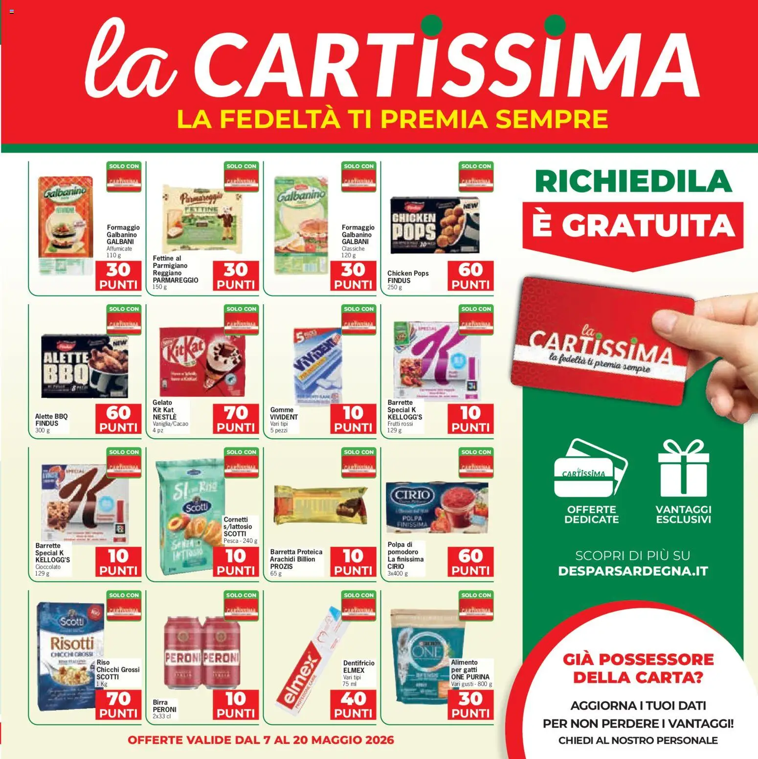 Volantino Despar del 07.05.2026 | Pagina: 7 | Prodotti: Pomodoro, Formaggio, Barretta, Parmigiano