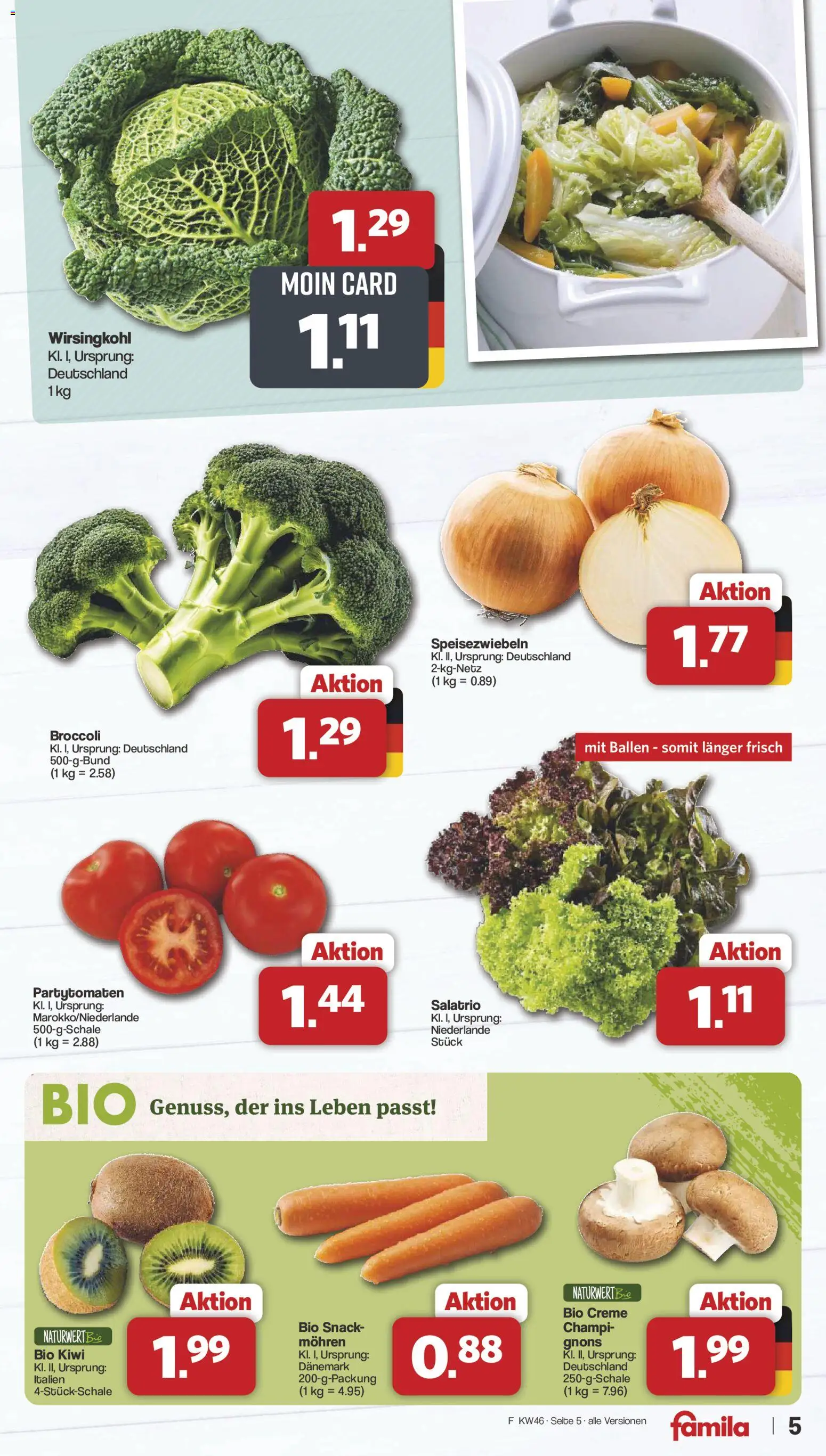 Famila Nordwest Prospekt – gültig ab 19.10.2026 | Seite: 5 | Produkte: Creme, Mohren, Kiwi