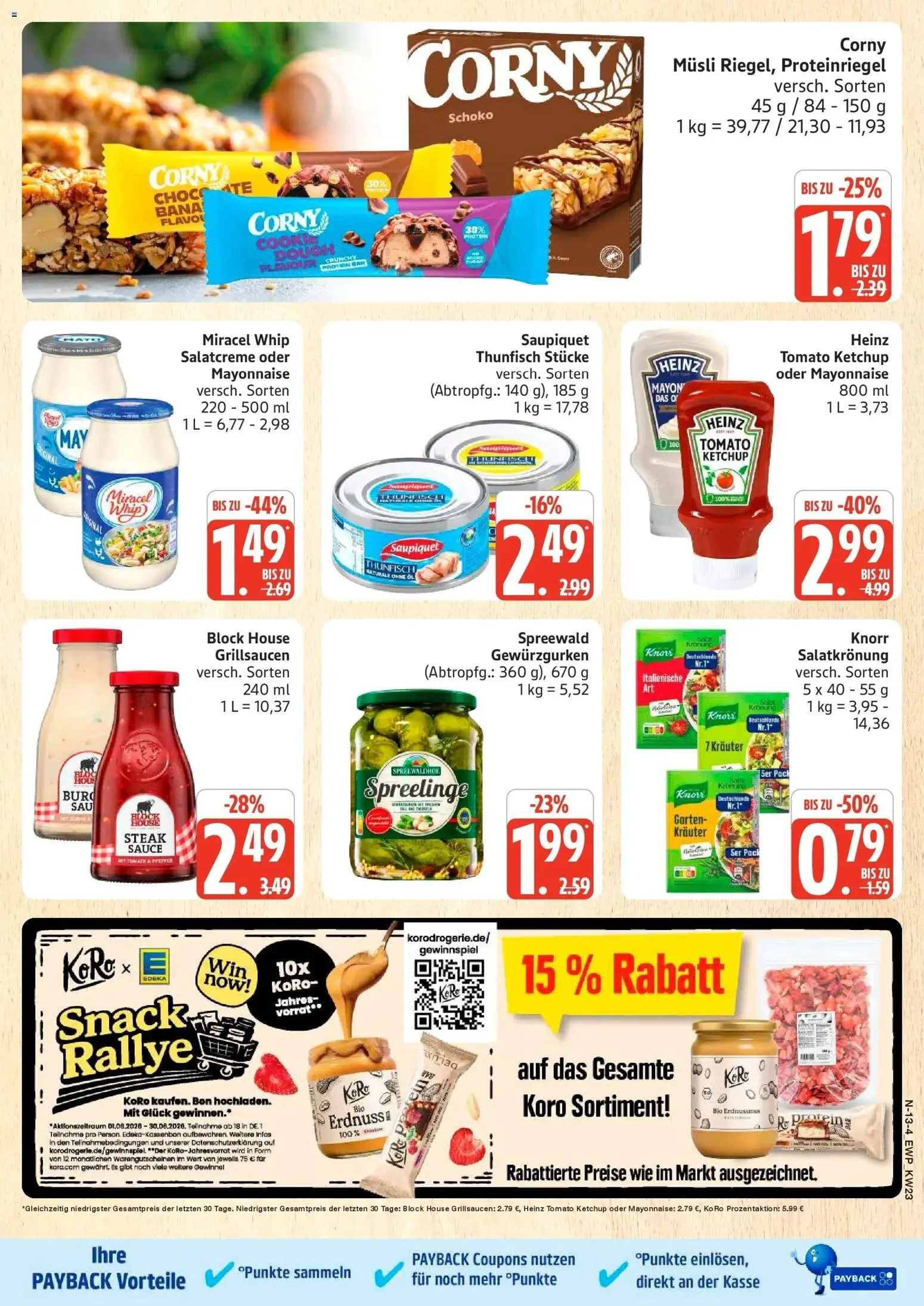 Edeka prospekt Rostock – gültig ab 01.06.2026 | Seite: 13 | Produkte: Musli, Dressing, Steak, Ketchup