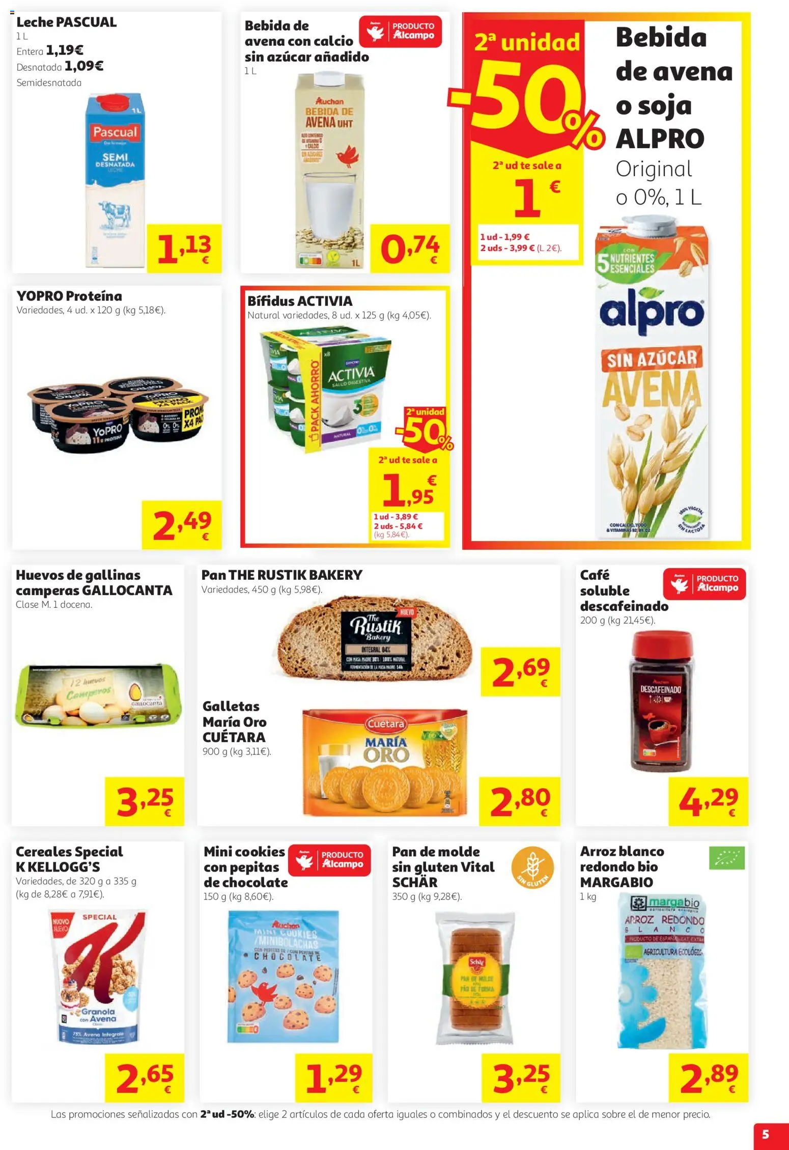 Alcampo folleto │ válido desde el 13/08/2026 | Página: 5 | Productos: Proteína, Pan, Café, Arroz