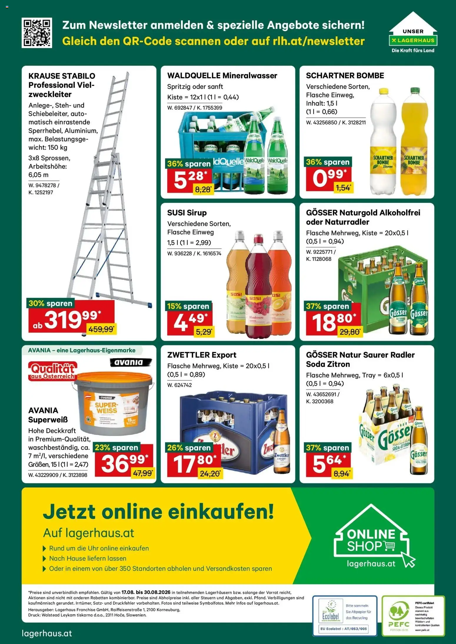 Lagerhaus - Wochen Angebote gültig ab 17.08.2026 | Seite: 10 | Produkte: Himbeere, Uhr, Mineralwasser, Radler