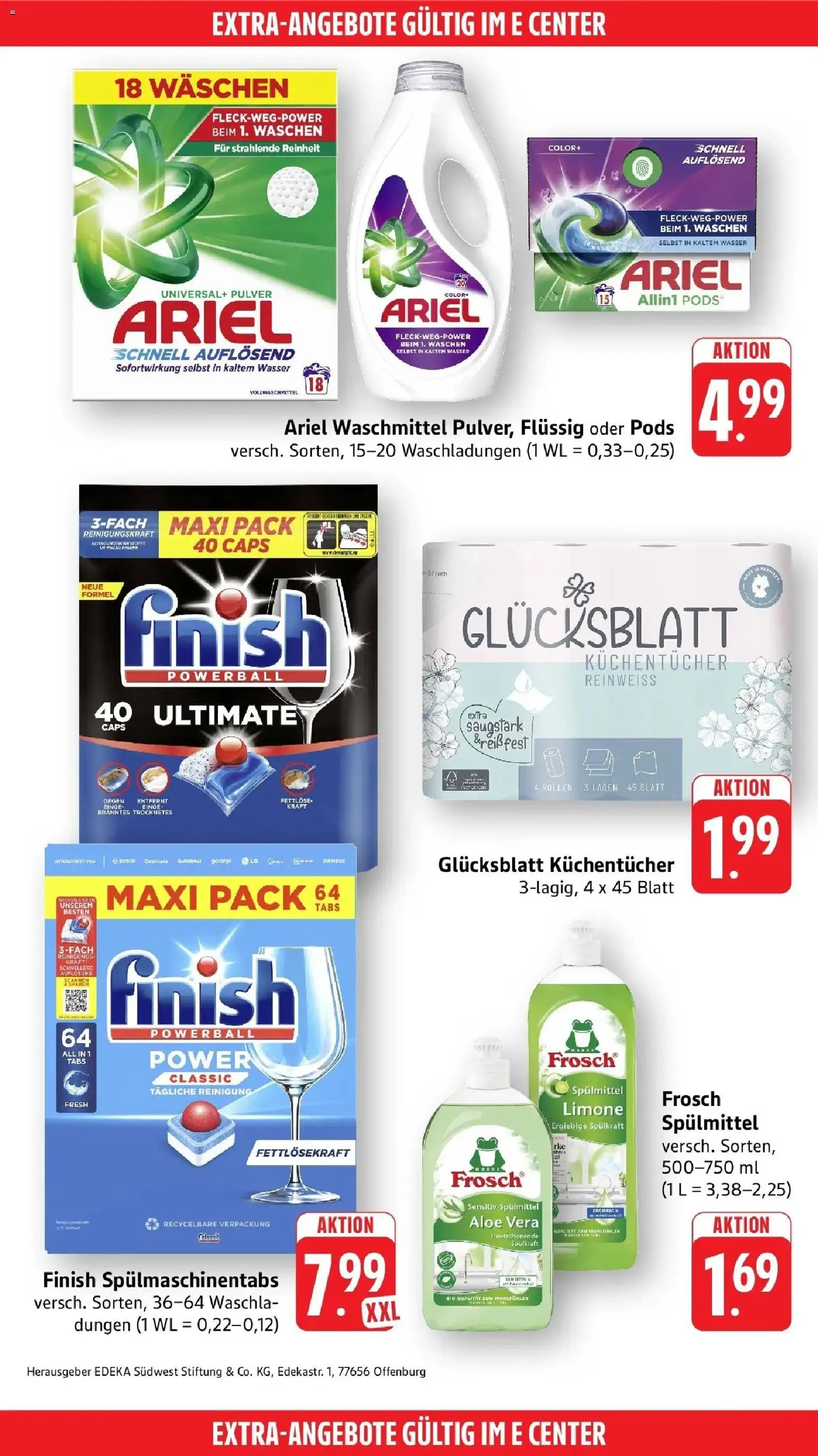 E center Prospekt Biberach (ab 28.09.2026) zum Blättern | Seite: 54 | Produkte: Gorenje, Ariel, Finish, Spülmaschinentabs