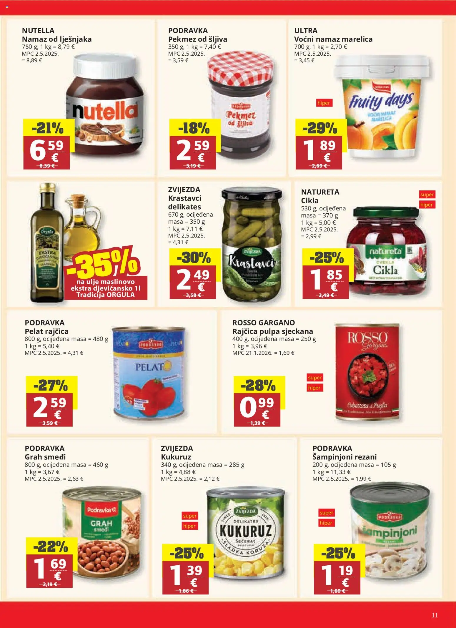 Ribola katalog | vrijedi od 28.10.2026 | Stranica: 11 | Proizvodi: Grah, Podravka, Namaz od lješnjaka, Namaz