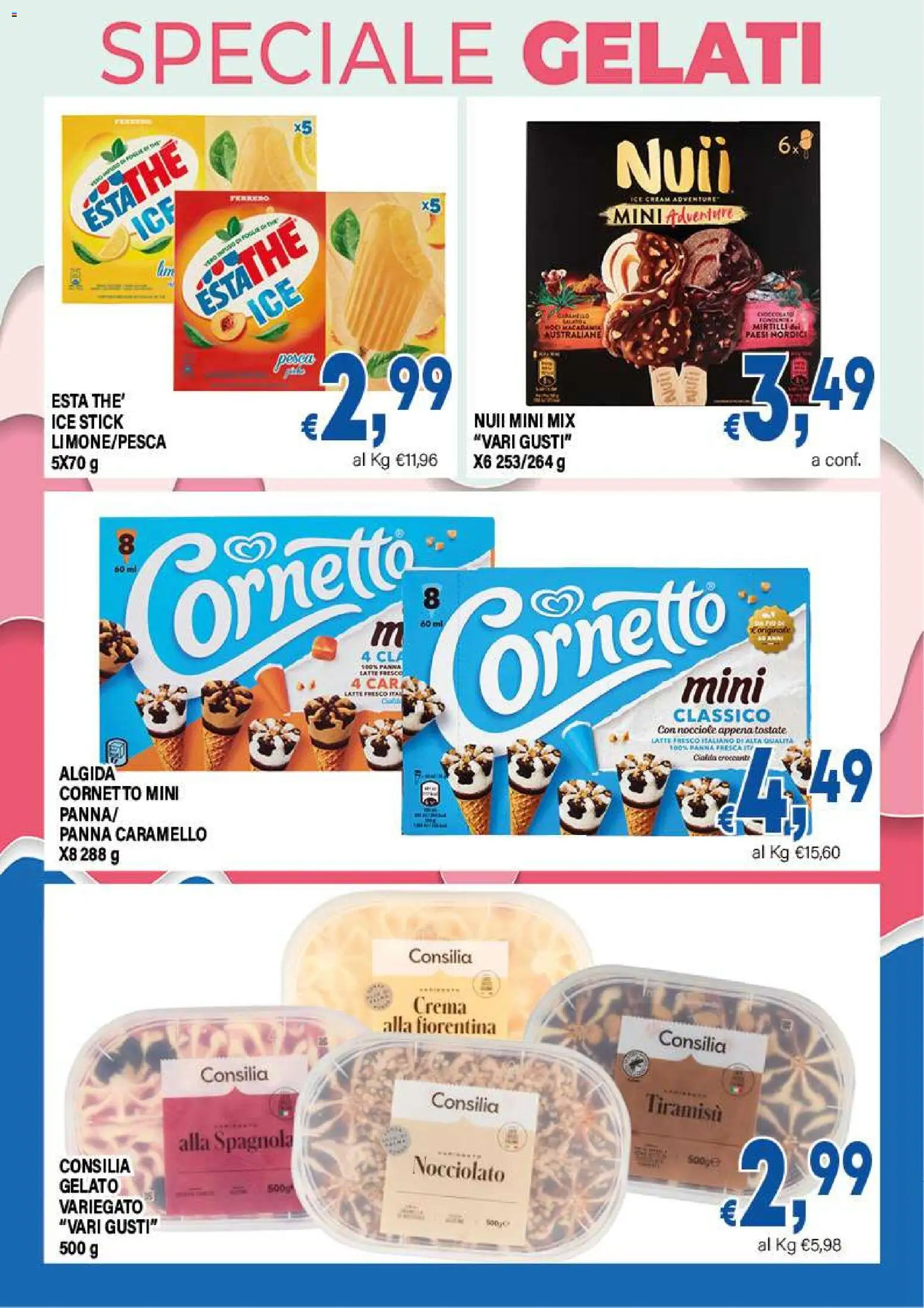 Volantino DEM del 01/08/2026 | Pagina: 6 | Prodotti: Crema, Gelato, Pesca, Mirtilli