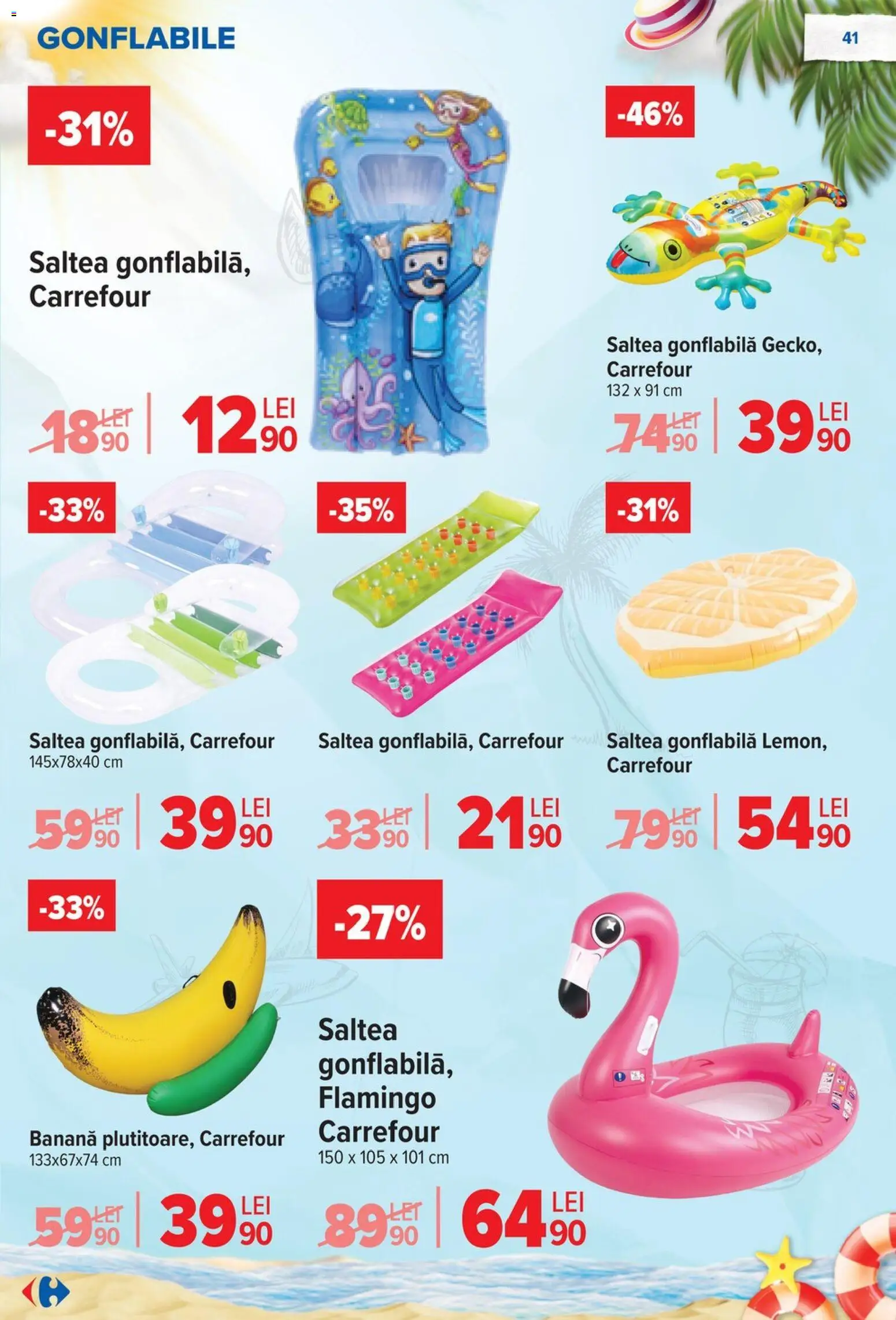 Noul catalog Carrefour – valabil de la 17.06.2026 | Pagină: 42 | Produse: Saltea, Saltea gonflabilă