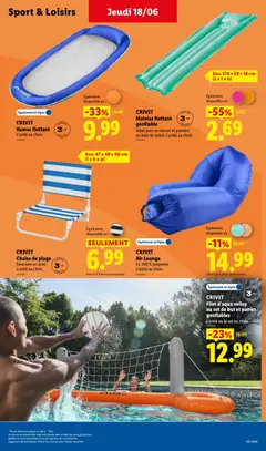 LIDL - Prévisualisation de CRIVIT, Hamac flottant, L'unité au choix., CRIVIT Hamac flottant L'unité au choix. valide à partir de 18.06.2026 | Page: 29 | Produits: Hamac, Matelas, Chaise, Panier
