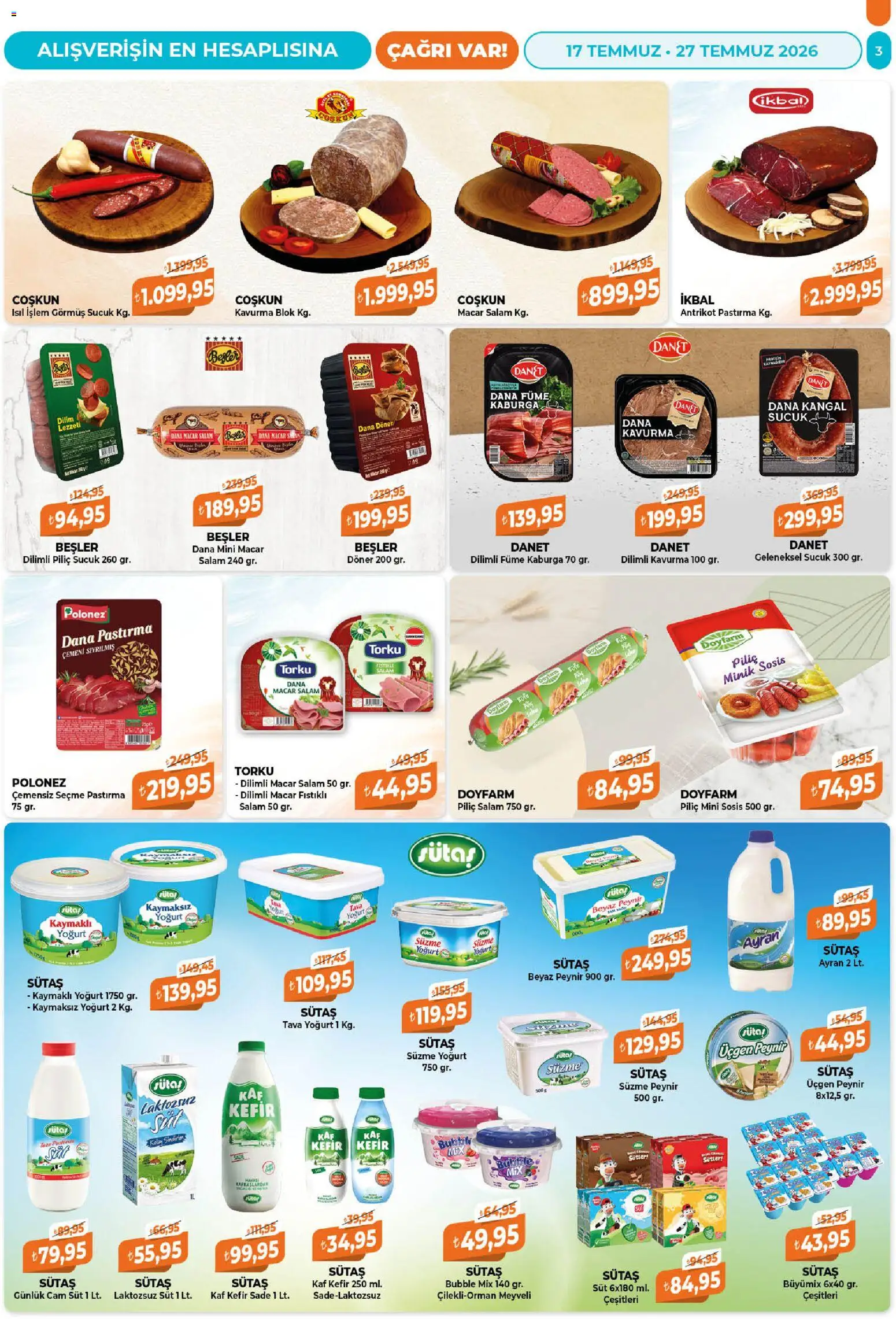 Çağrı Market Katalog - 17 Temmuz 2026 tarihinden itibaren geçerlidir | Sayfa: 3