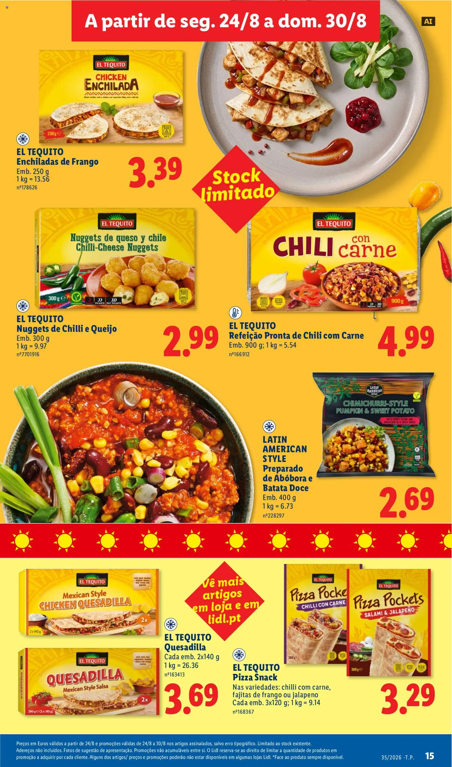 Lidl folheto │ válido de 24/08/2026 | Página: 15 | Produtos: Batata, Abóbora, Carne, Nuggets