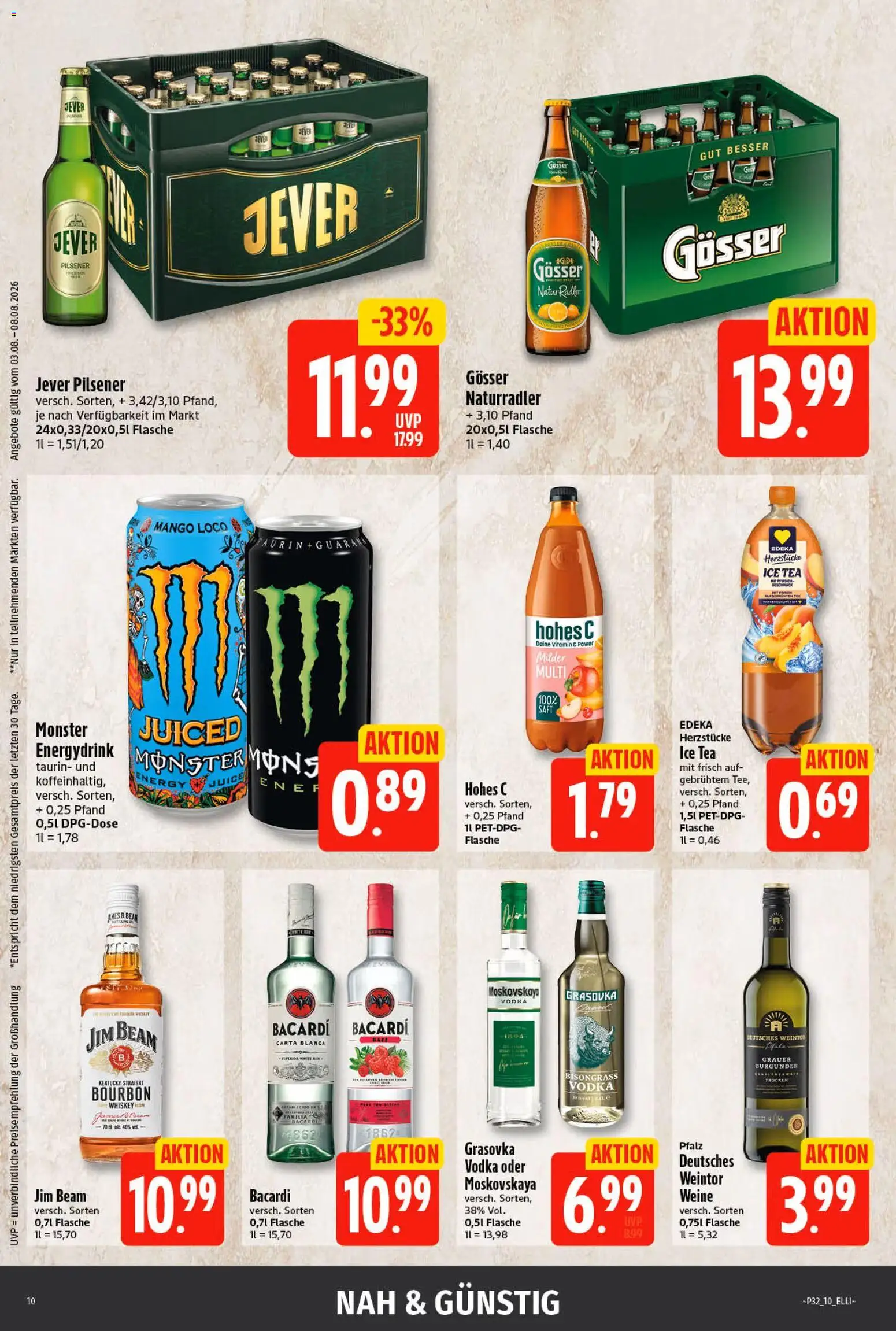 Elli Markt Prospekt – gültig ab 03.08.2026 | Seite: 10 | Produkte: Monster, Radler, Mango, Bourbon