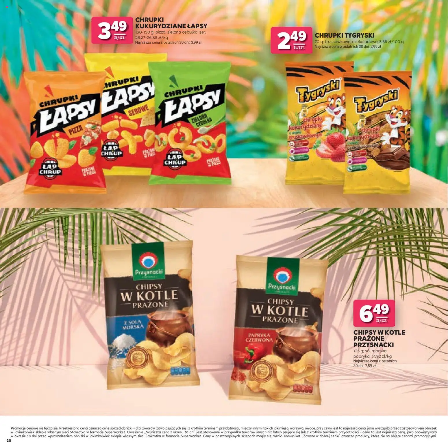 Stokrotka gazetka - Łap Okazje od 02.07.2026 | Strona: 20 | Produkty: Chipsy, Chrupki, Papryka, Sól