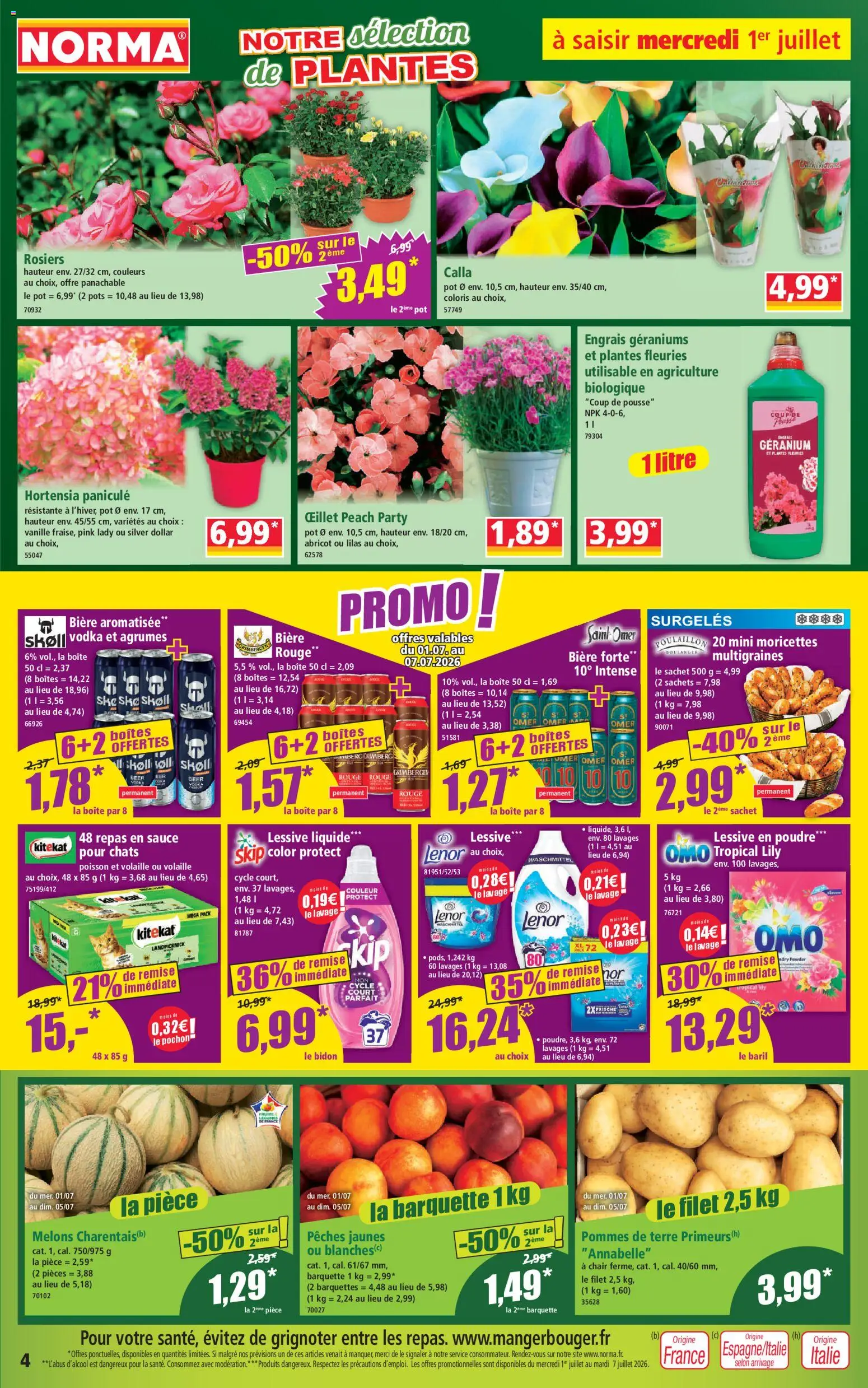 {H1} | Page: 4 | Produits: Hortensia, Volaille, Bière, Poisson