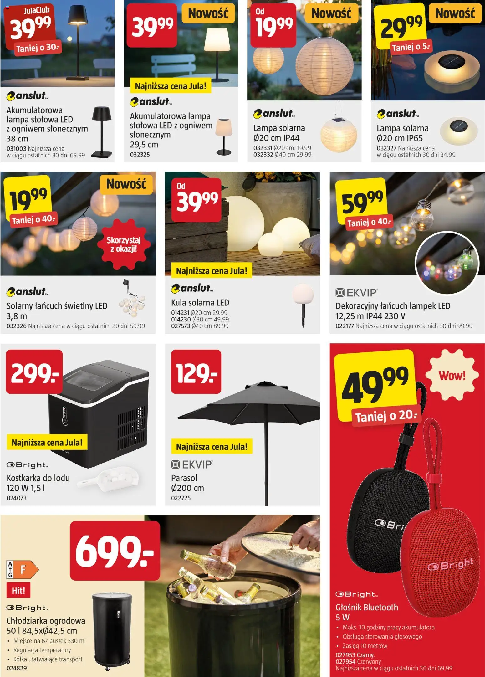 Jula gazetka od 11.06.2026 | Strona: 3 | Produkty: Lampa solarna, Parasol, Głośnik, Głośnik bluetooth